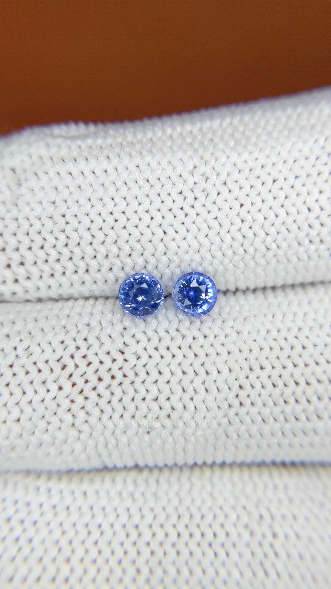 0.69 Ct.Tw.Total Carat Weight Blue Sapphire Pair from Ceylon (Sri Lanka) Size Video
