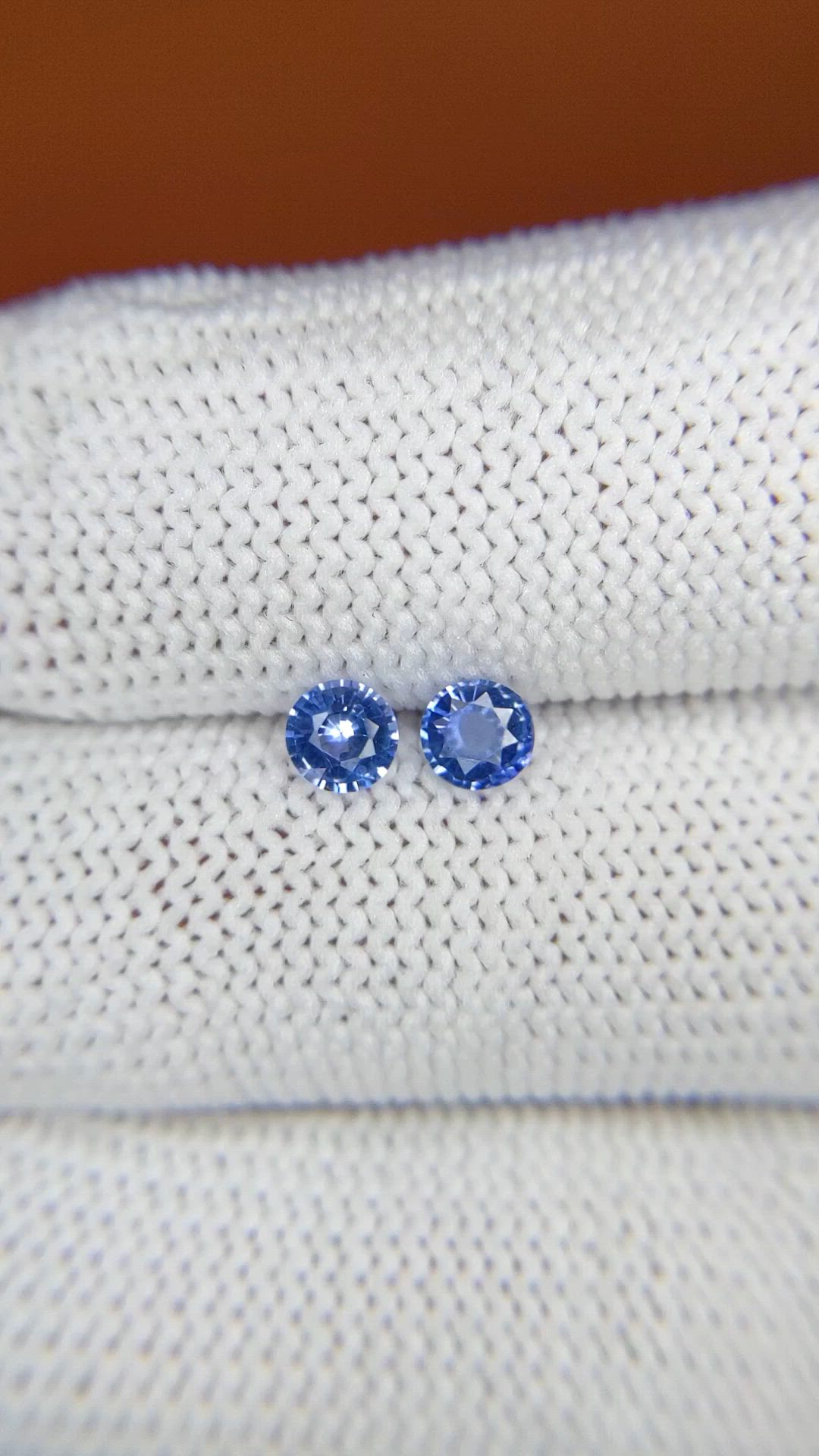 0.64 Ct.Tw.Total Carat Weight Blue Sapphire Pair from Ceylon (Sri Lanka) Size Video