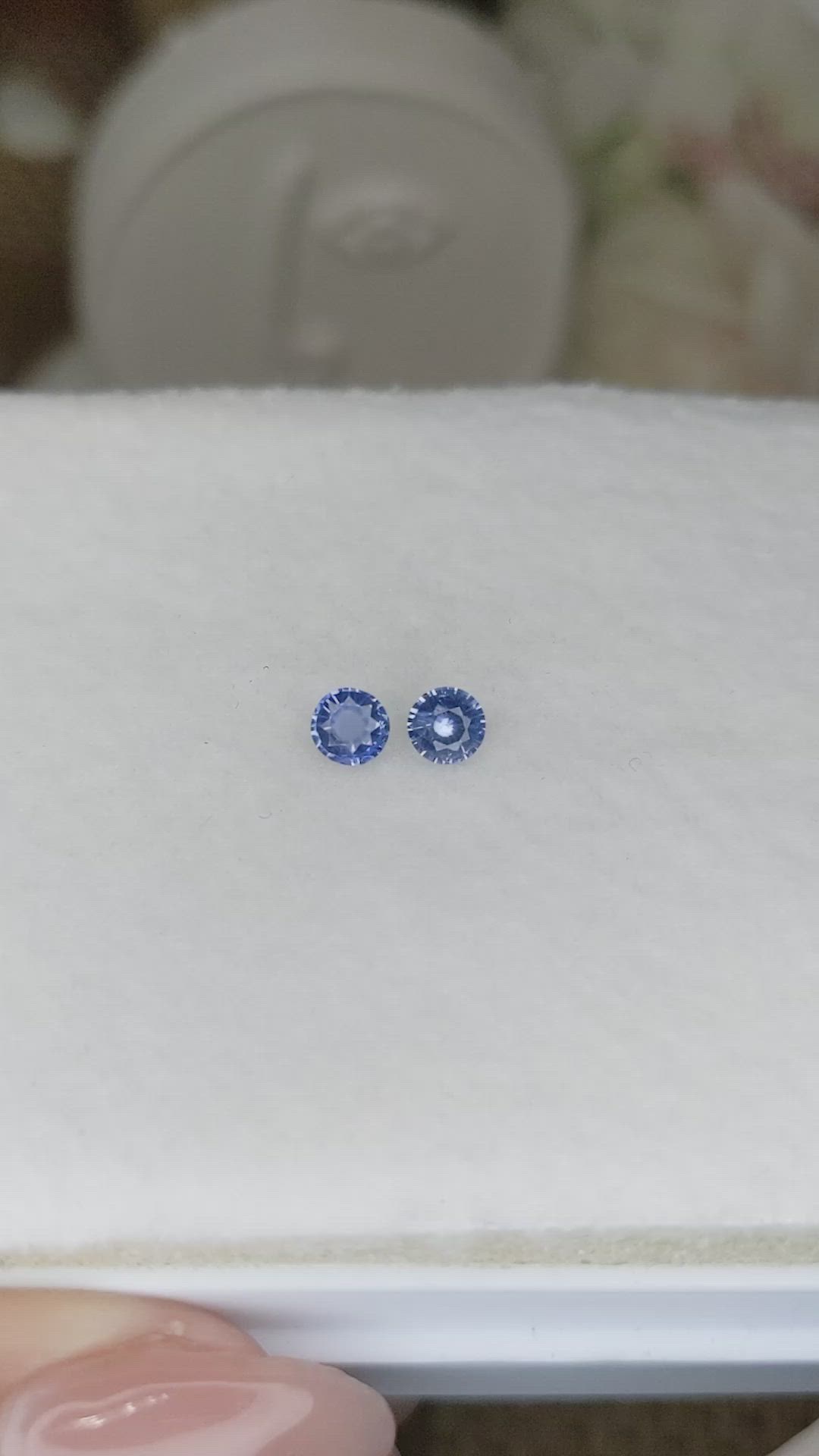 0.64 Ct.Tw.Total Carat Weight Blue Sapphire Pair from Ceylon (Sri Lanka) Size Video