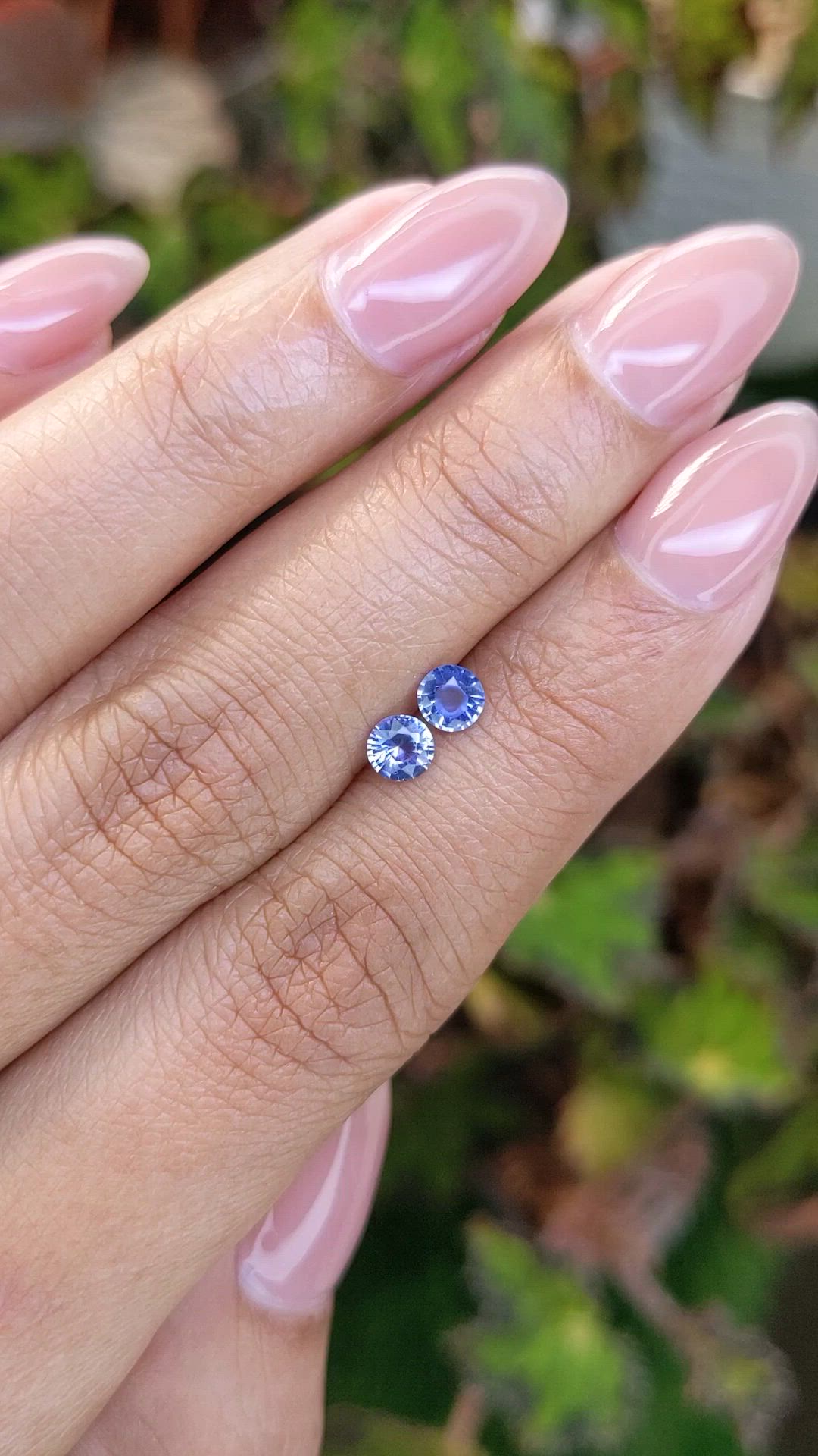 0.64 Ct.Tw.Total Carat Weight Blue Sapphire Pair from Ceylon (Sri Lanka) Size Video