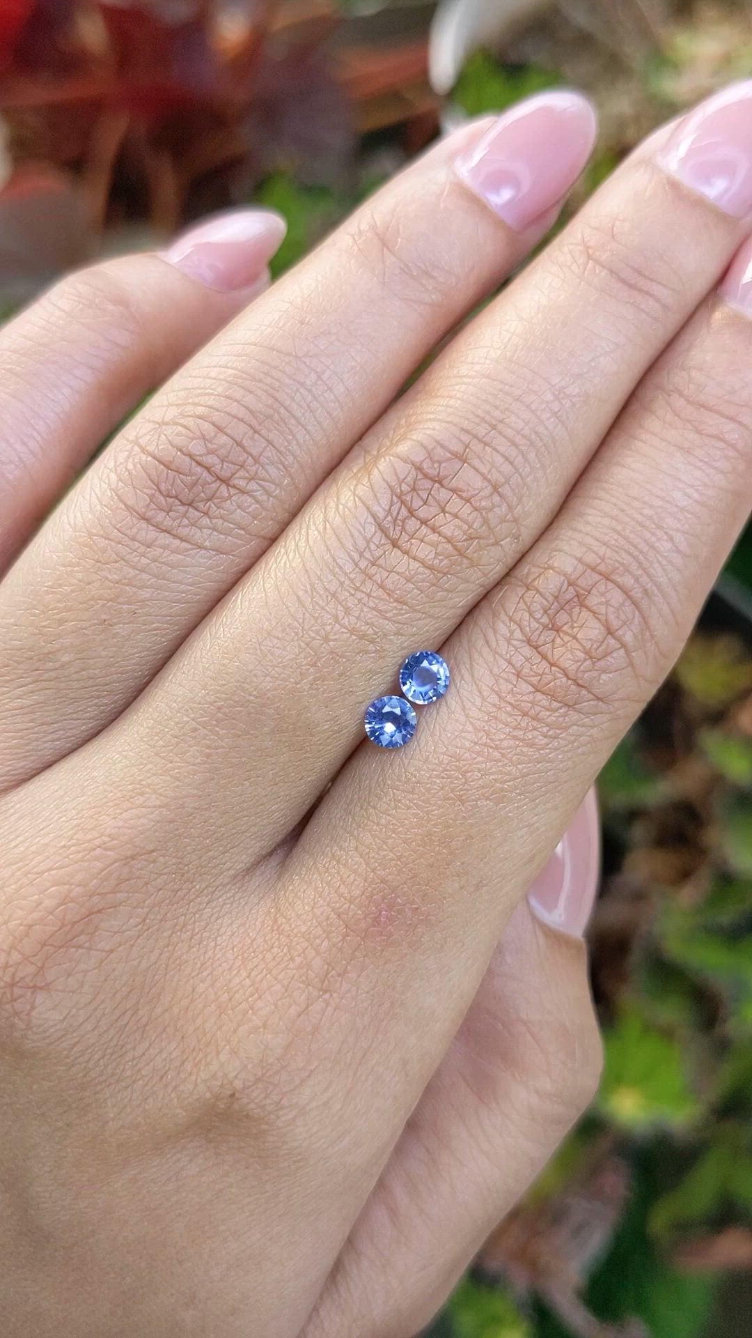 0.64 Ct.Tw.Total Carat Weight Blue Sapphire Pair from Ceylon (Sri Lanka) Size Video