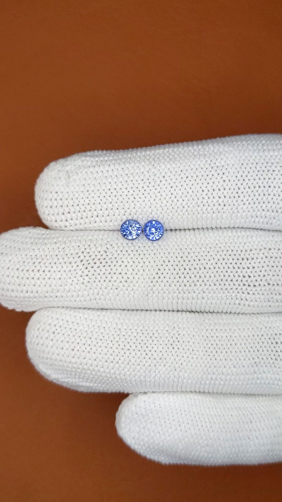 0.66 Ct.Tw.Total Carat Weight Blue Sapphire Pair from Ceylon (Sri Lanka) Size Video