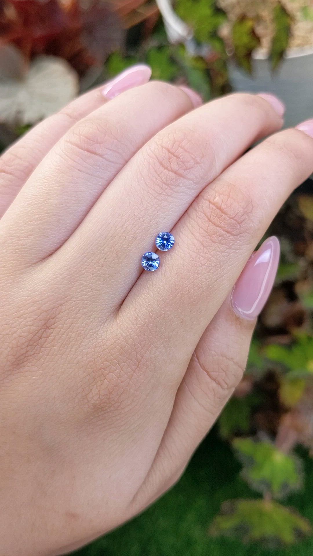 0.66 Ct.Tw.Total Carat Weight Blue Sapphire Pair from Ceylon (Sri Lanka) Size Video