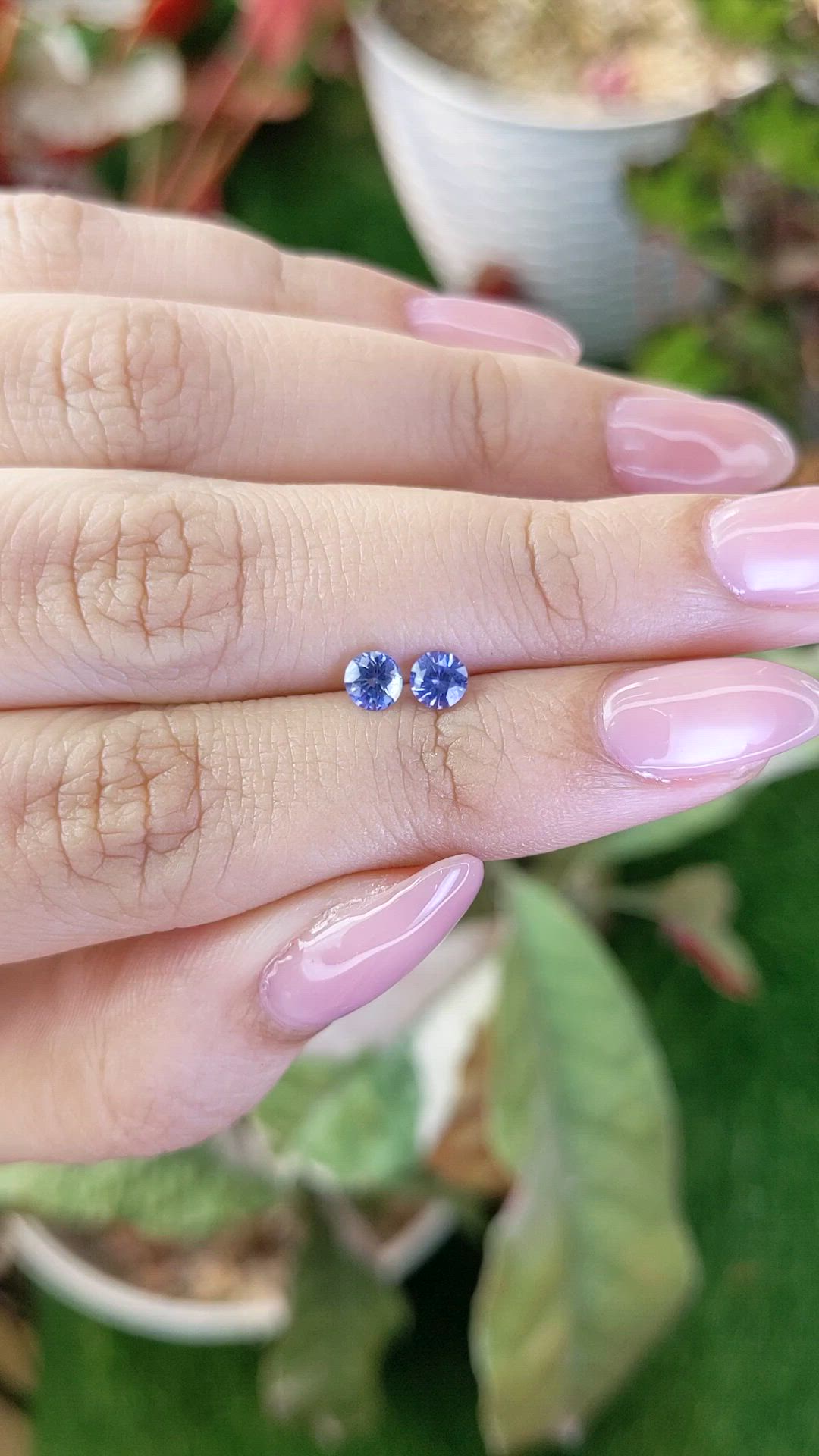 0.66 Ct.Tw.Total Carat Weight Blue Sapphire Pair from Ceylon (Sri Lanka) Size Video