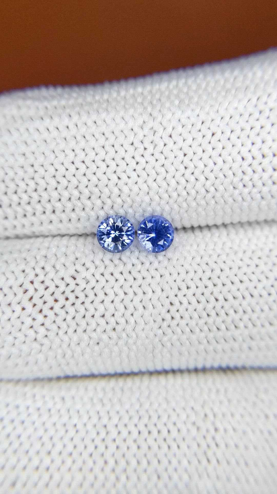 0.66 Ct.Tw.Total Carat Weight Blue Sapphire Pair from Ceylon (Sri Lanka) Size Video