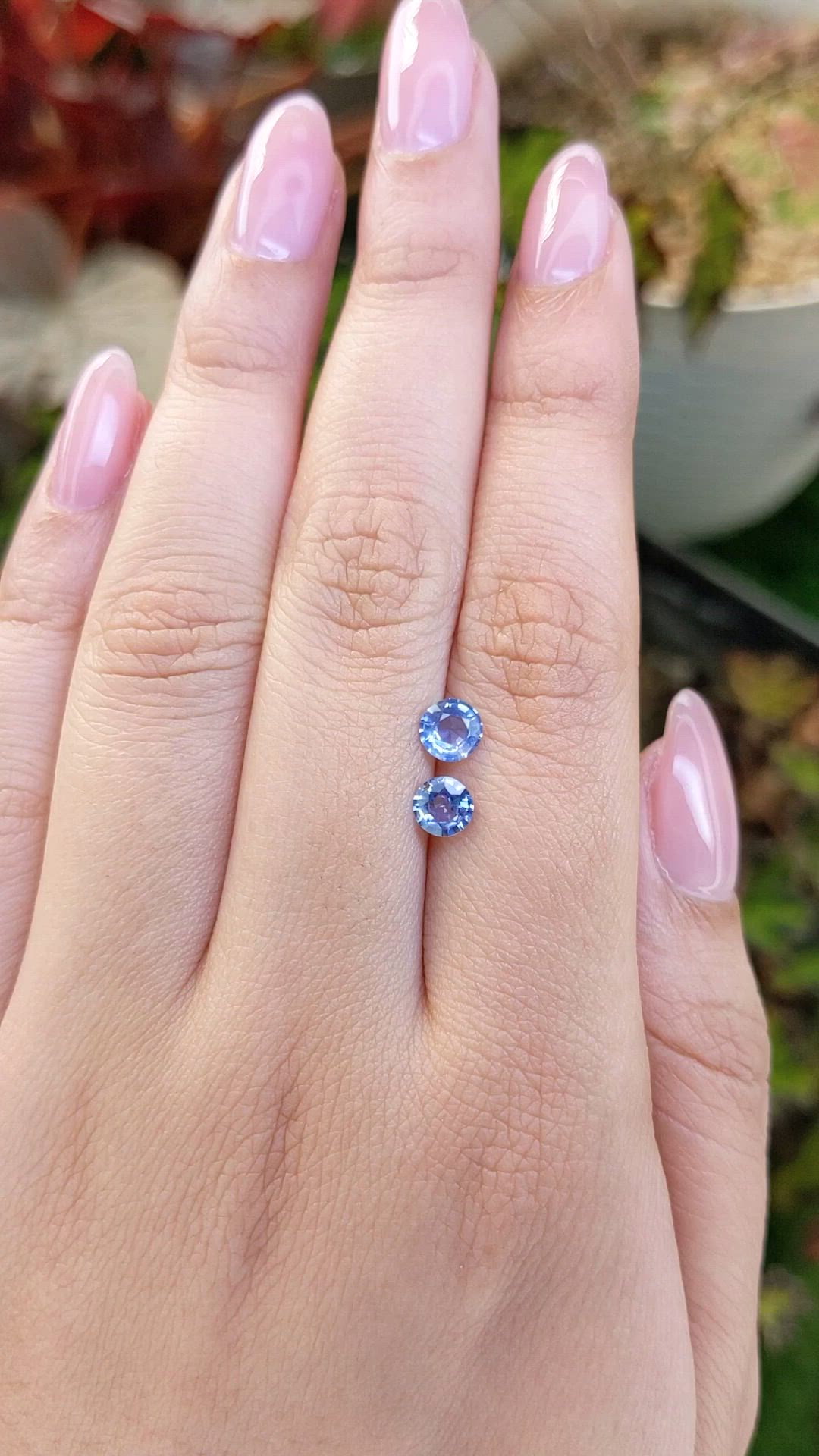 1.08 Ct.Tw.Total Carat Weight Blue Sapphire Pair from Ceylon (Sri Lanka) Size Video