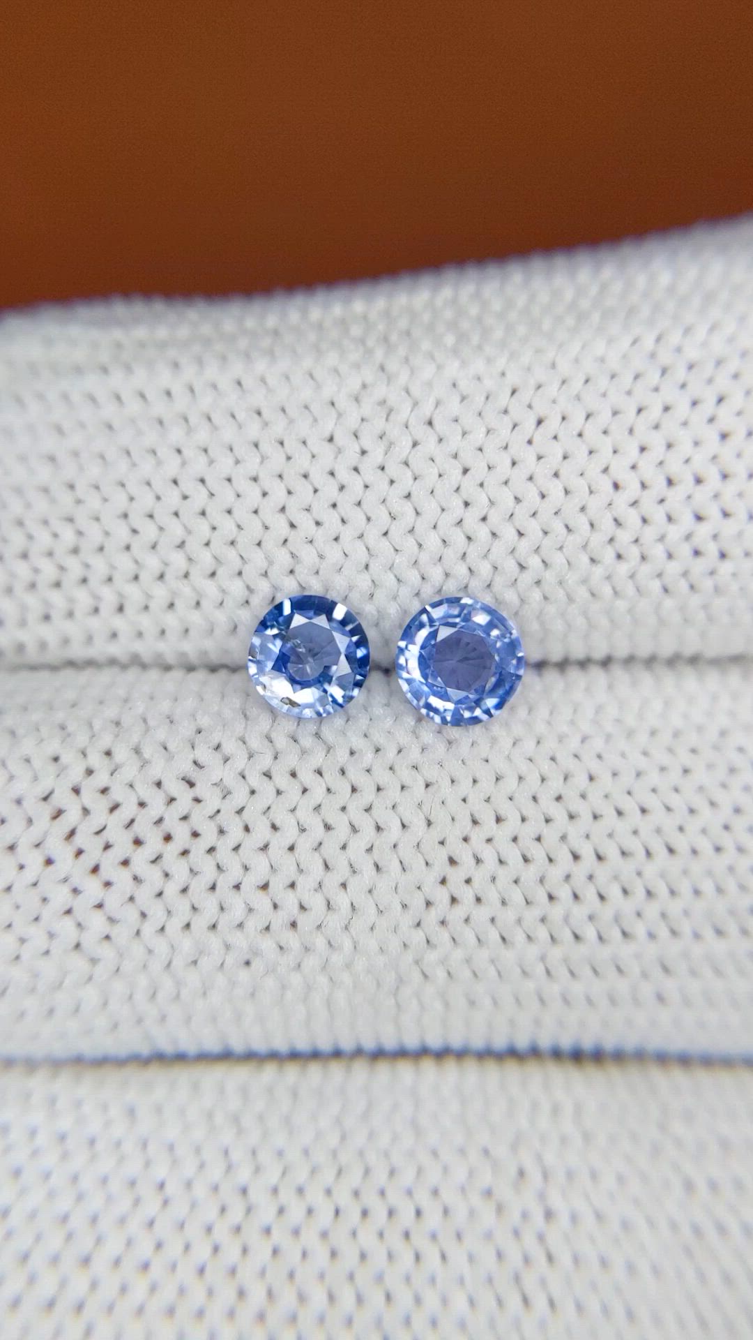 1.08 Ct.Tw.Total Carat Weight Blue Sapphire Pair from Ceylon (Sri Lanka) Size Video