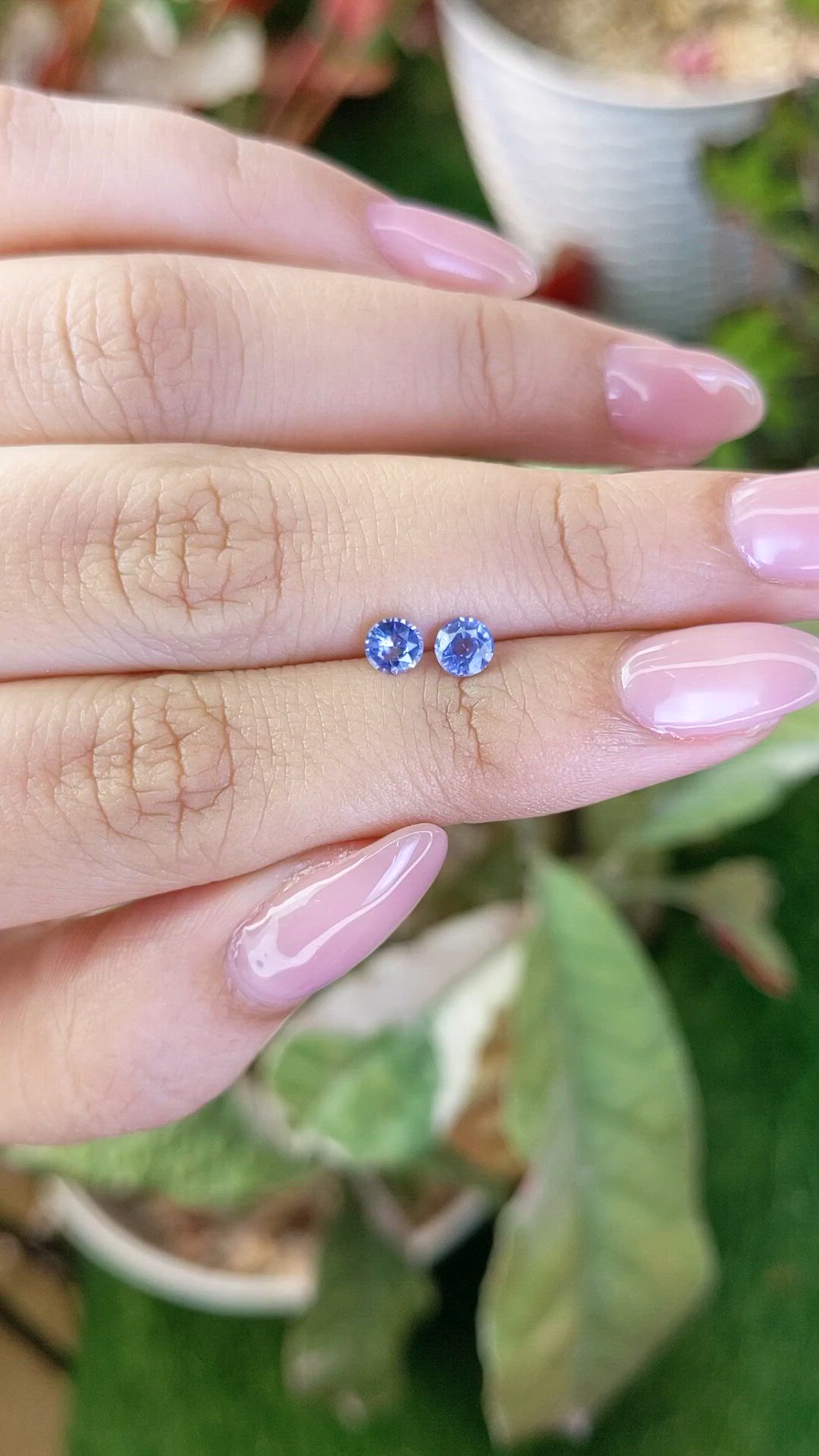 0.68 Ct.Tw.Total Carat Weight Blue Sapphire Pair from Ceylon (Sri Lanka) Size Video