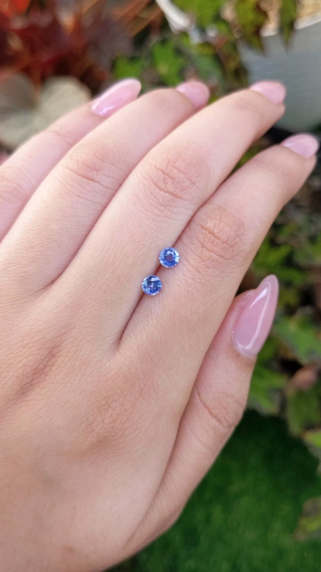 0.68 Ct.Tw.Total Carat Weight Blue Sapphire Pair from Ceylon (Sri Lanka) Size Video