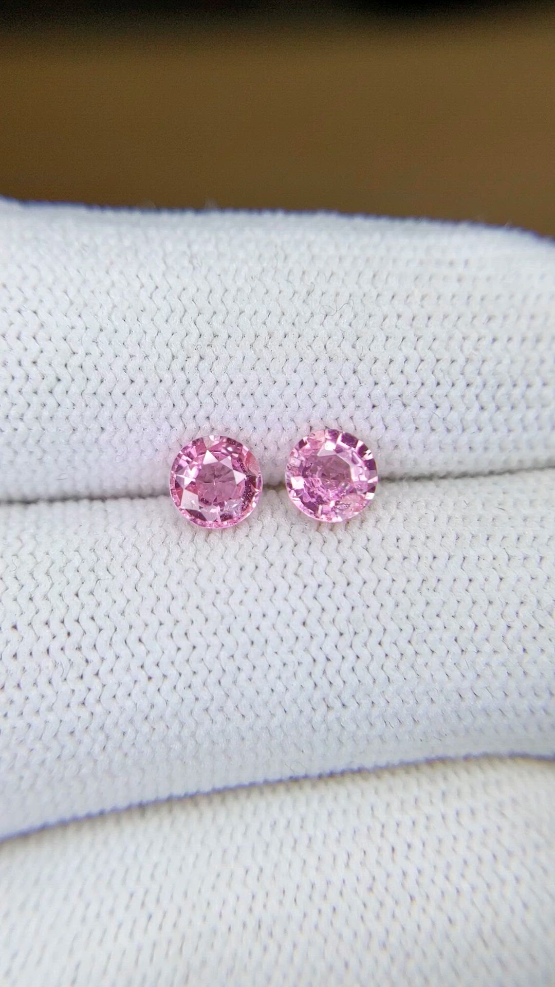 1.06 Ct.Tw.Total Carat Weight Pink Sapphire Pair from Ceylon (Sri Lanka) Size Video
