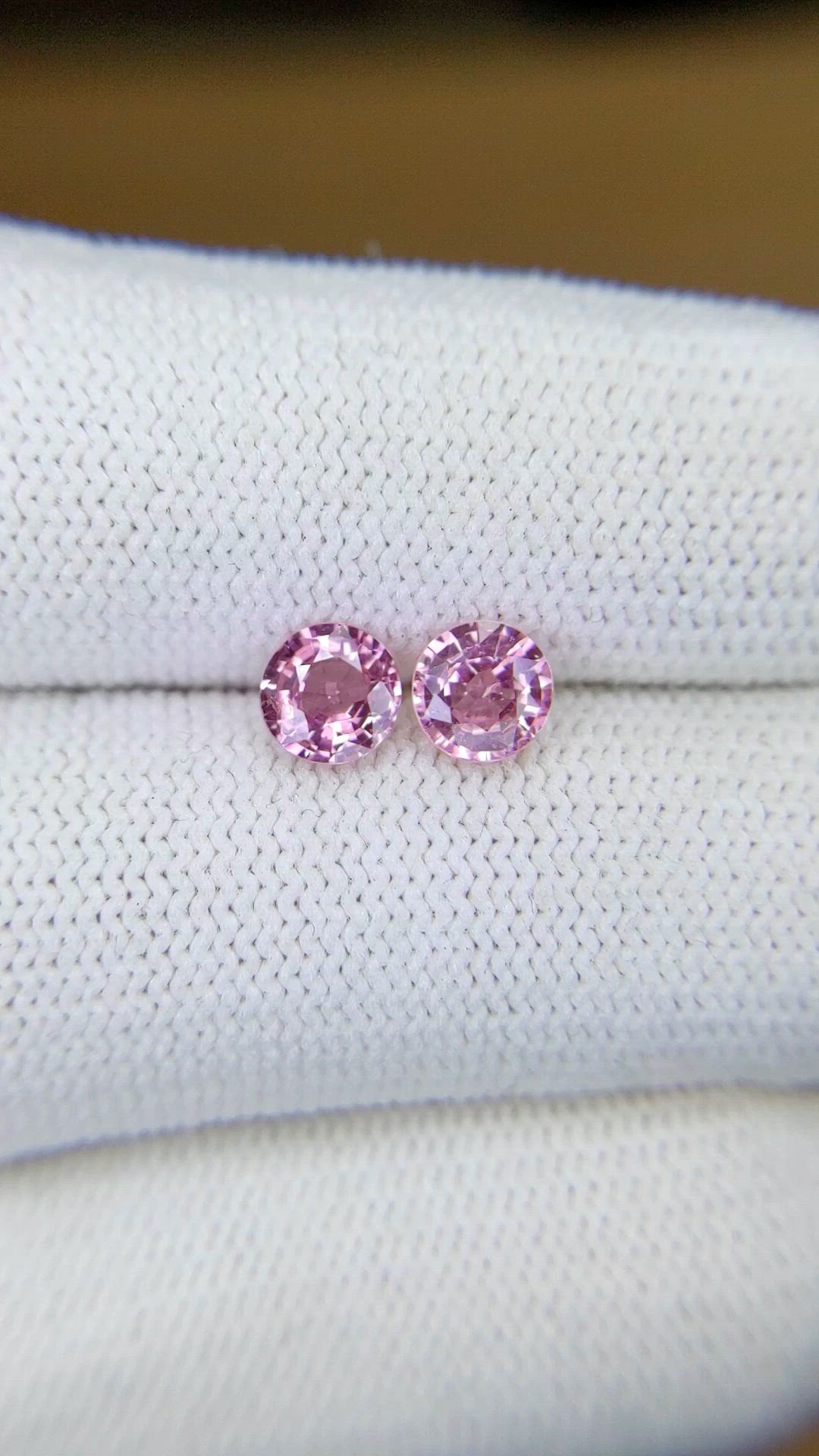 1.20 Ct.Tw.Total Carat Weight Pink Sapphire Pair from Ceylon (Sri Lanka) Size Video