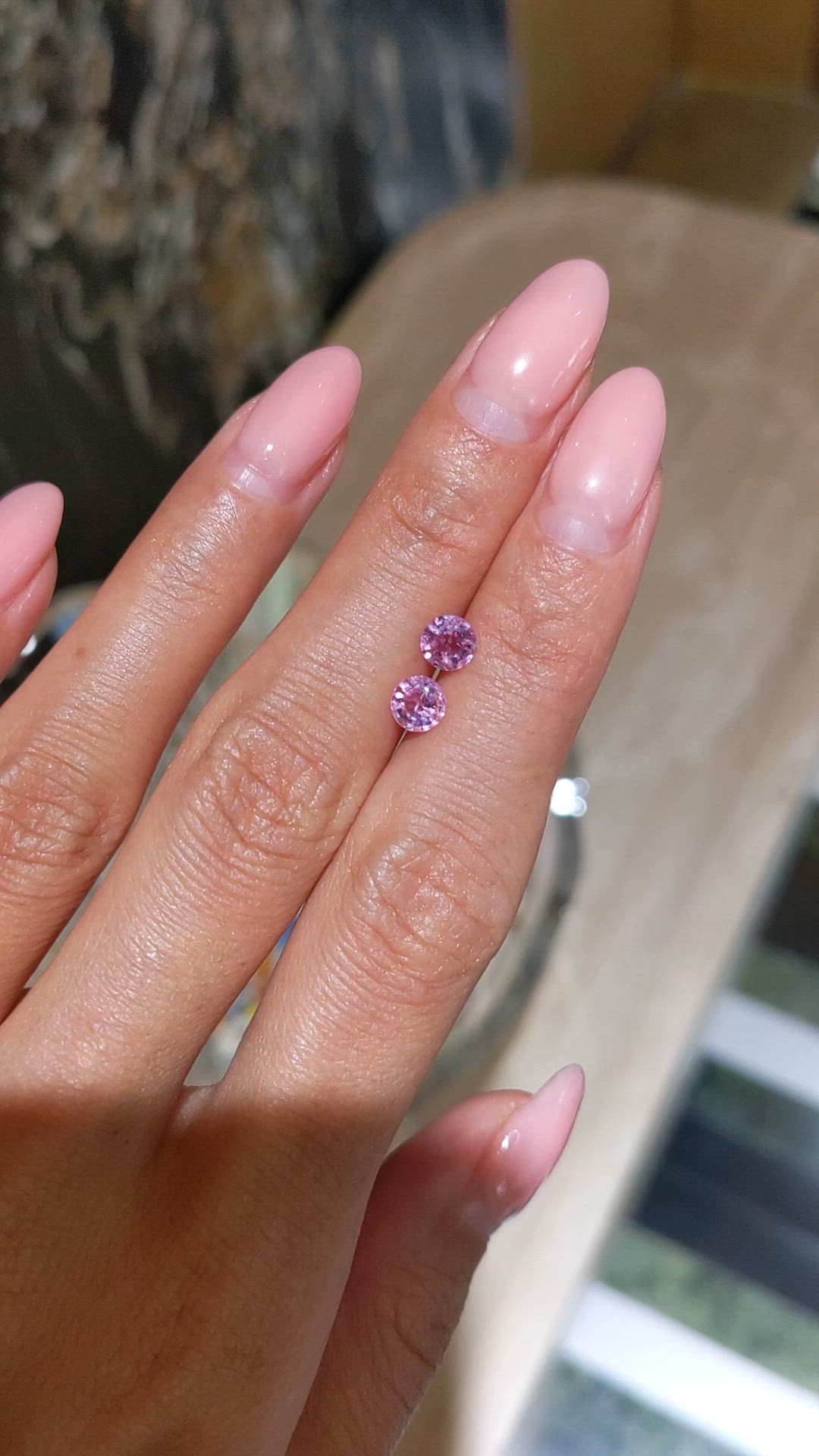 1.20 Ct.Tw.Total Carat Weight Pink Sapphire Pair from Ceylon (Sri Lanka) Size Video
