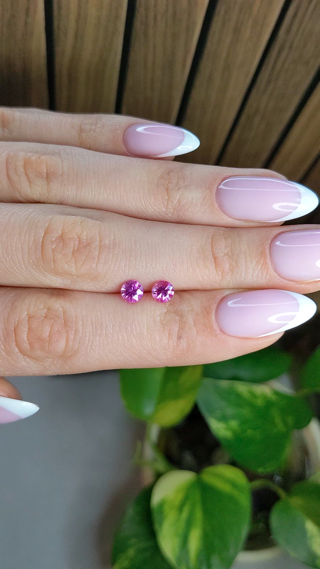 1.06 Ct.Tw.Total Carat Weight Pink Sapphire Pair from Ceylon (Sri Lanka) Size Video