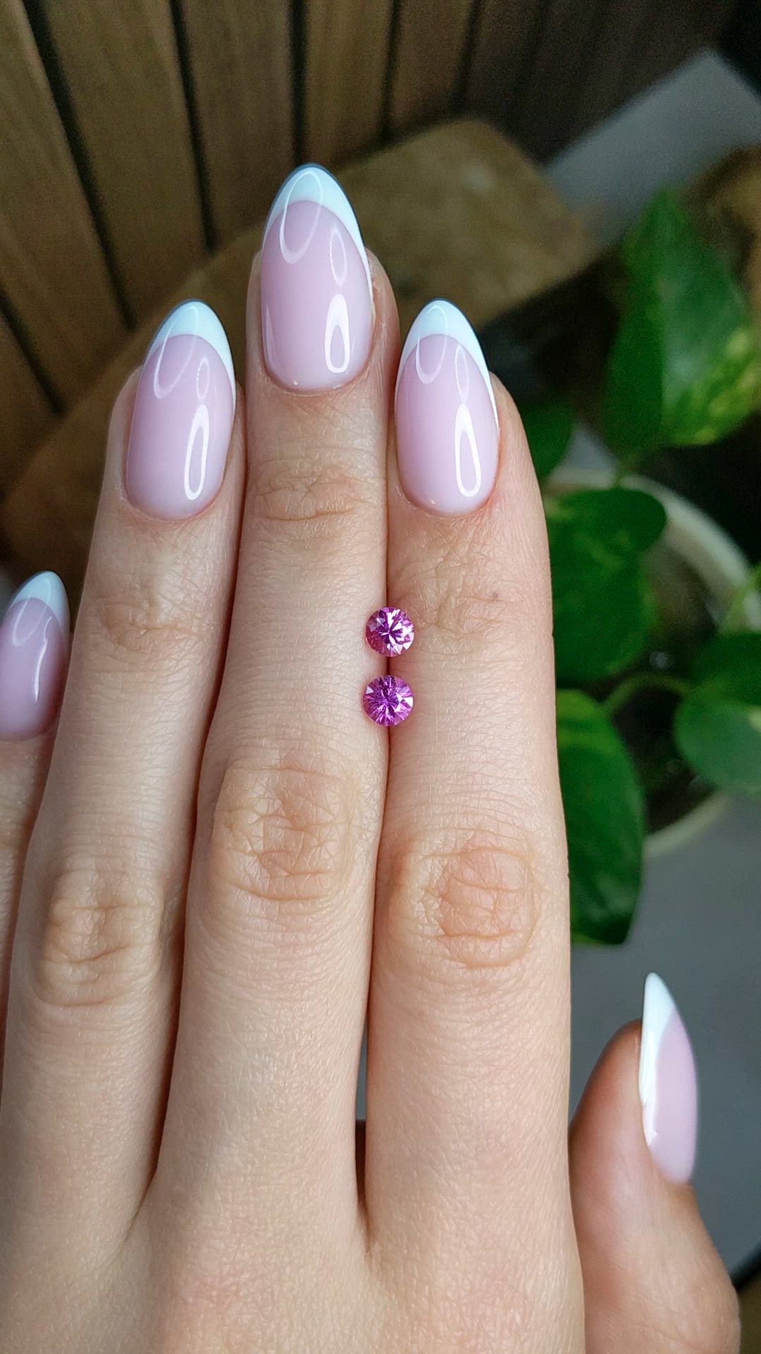 1.06 Ct.Tw.Total Carat Weight Pink Sapphire Pair from Ceylon (Sri Lanka) Size Video