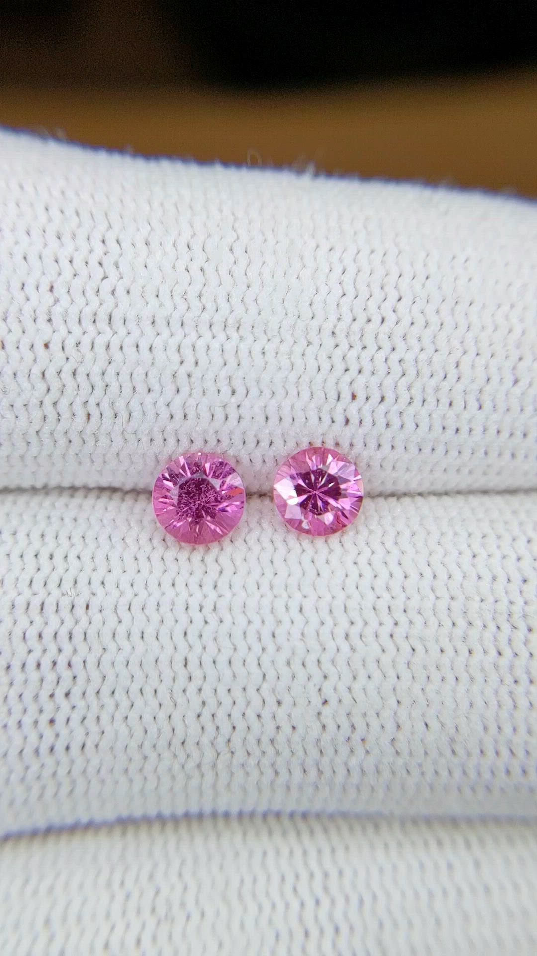 1.06 Ct.Tw.Total Carat Weight Pink Sapphire Pair from Ceylon (Sri Lanka) Size Video