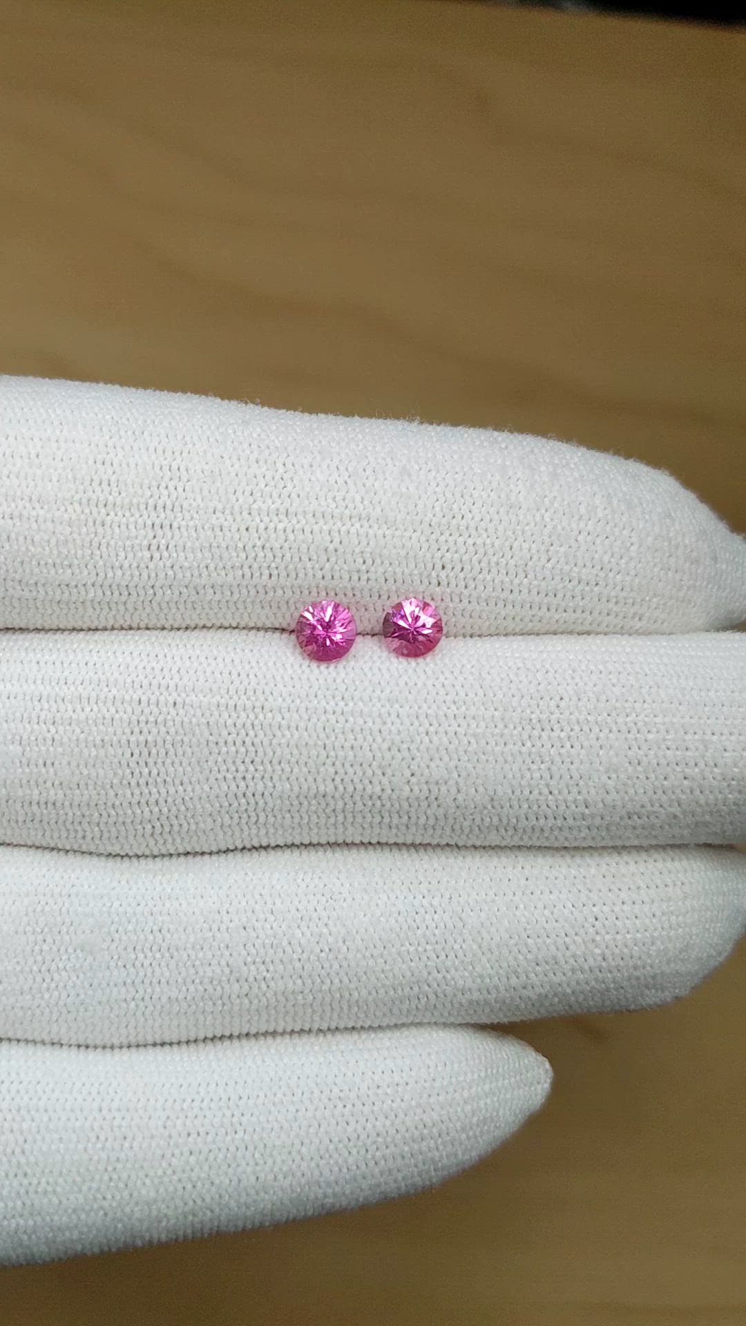 1.06 Ct.Tw.Total Carat Weight Pink Sapphire Pair from Ceylon (Sri Lanka) Size Video