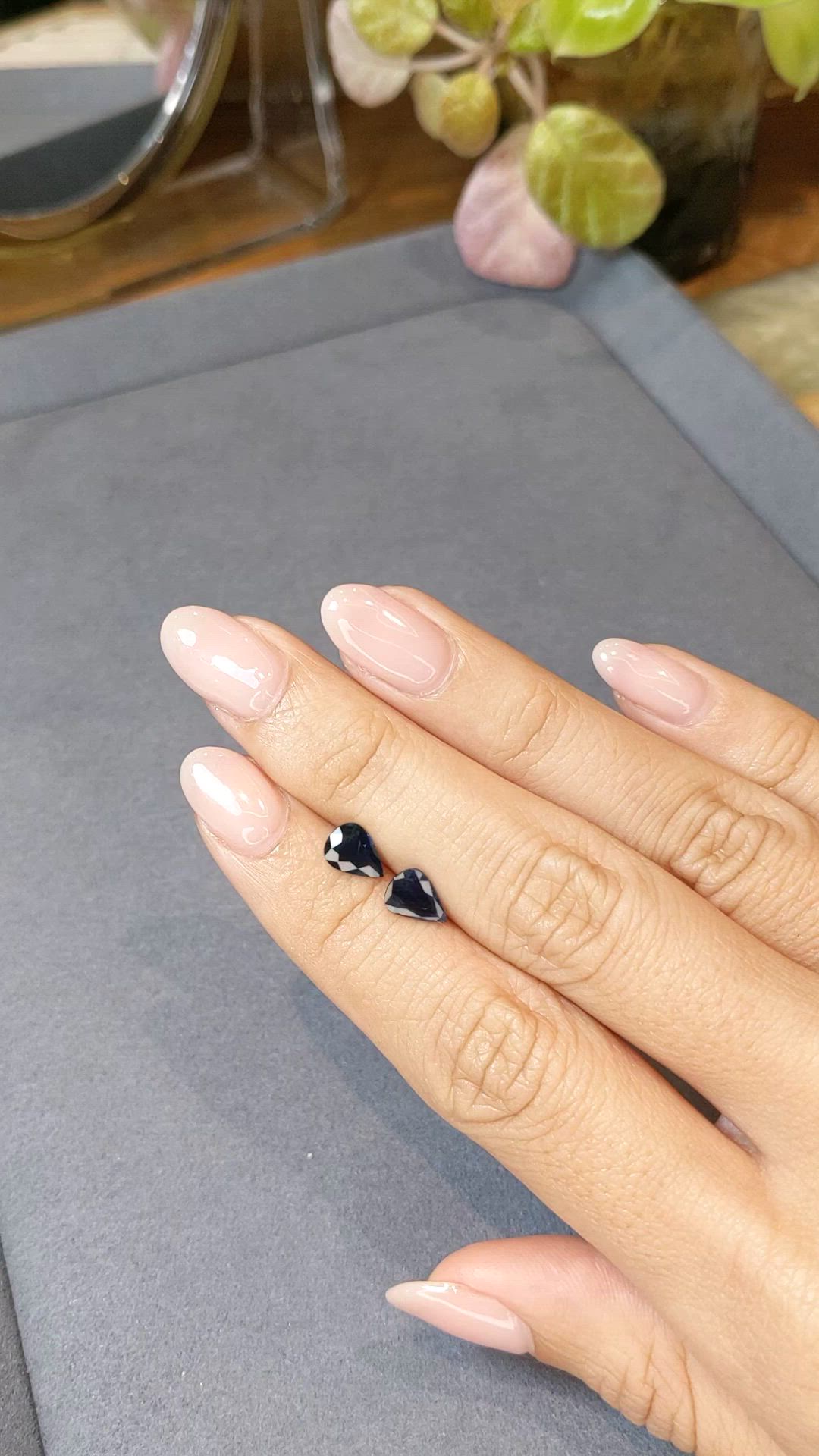 1.83&nbsp;Ct.Tw.Total Carat Weight Blue Sapphire Pair from Ceylon (Sri Lanka) Size Video