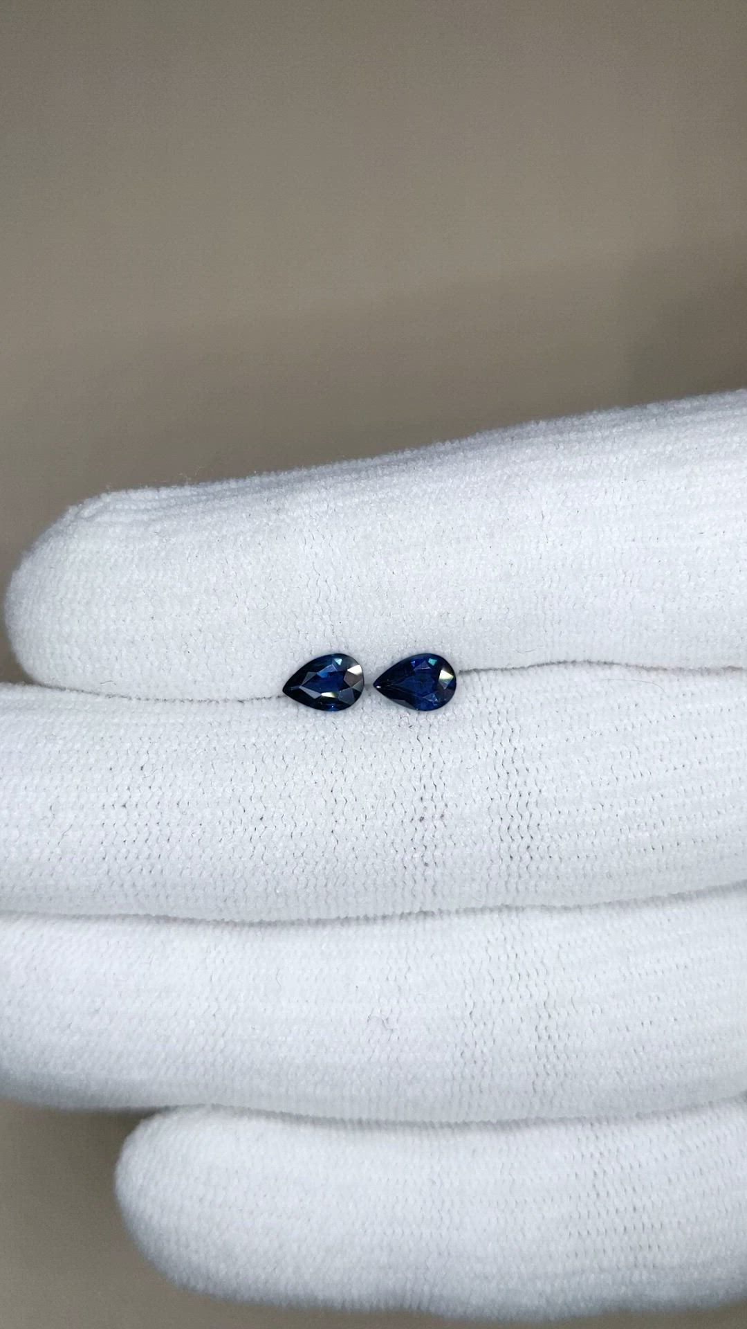 1.07 Ct.Tw.Total Carat Weight Blue Sapphire Pair from Ceylon (Sri Lanka) Size Video