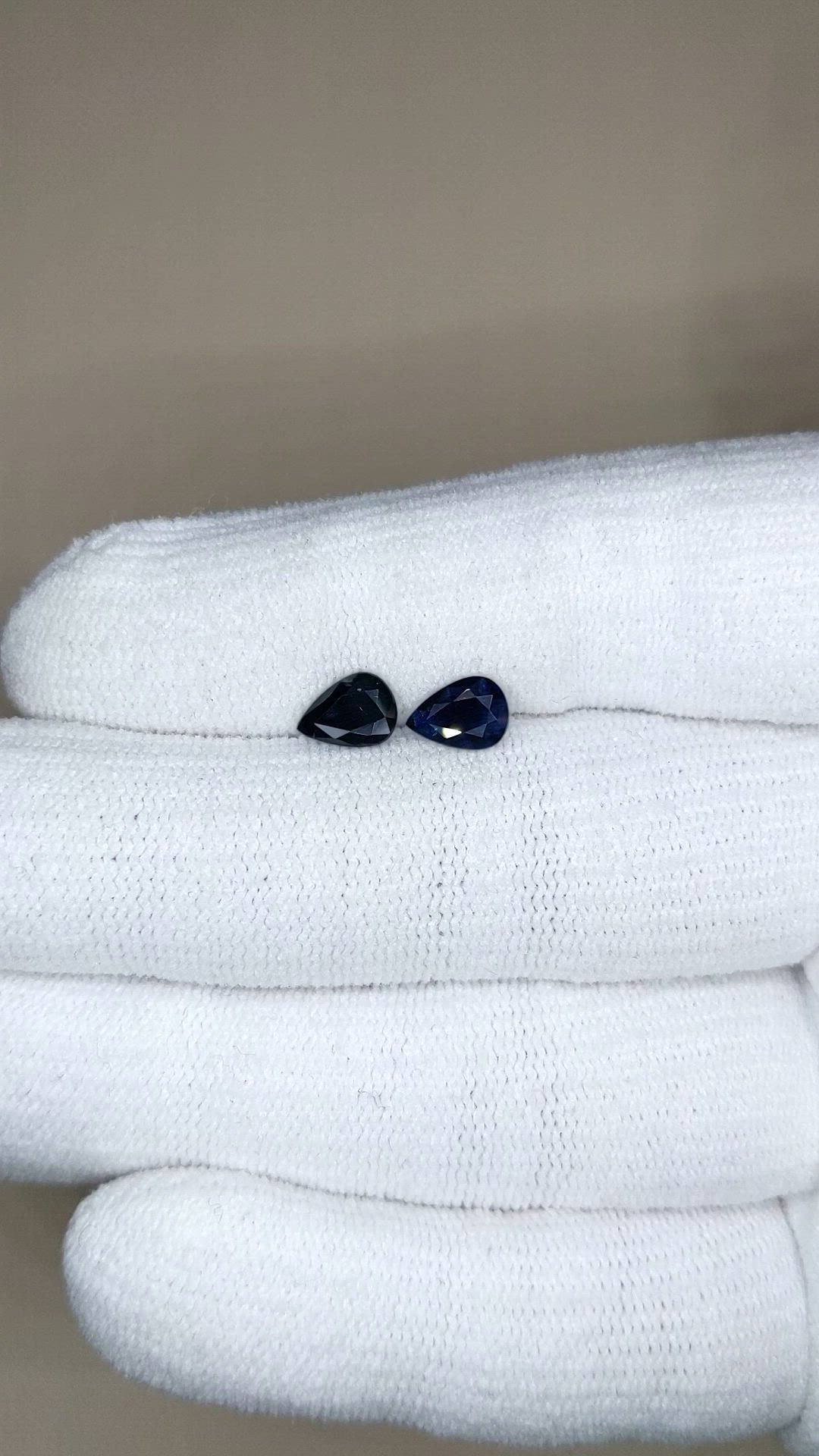 1.48 Ct.Tw.Total Carat Weight Blue Sapphire Pair from Ceylon (Sri Lanka) Size Video