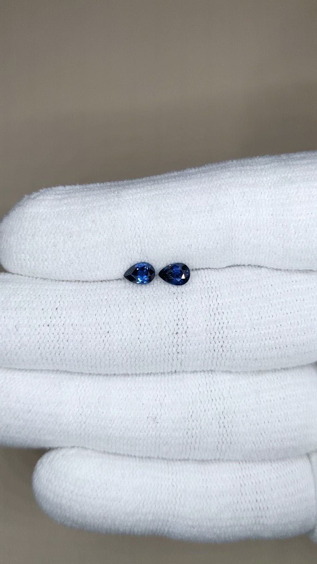 0.96 Ct.Tw.Total Carat Weight Blue Sapphire Pair from Ceylon (Sri Lanka) Size Video