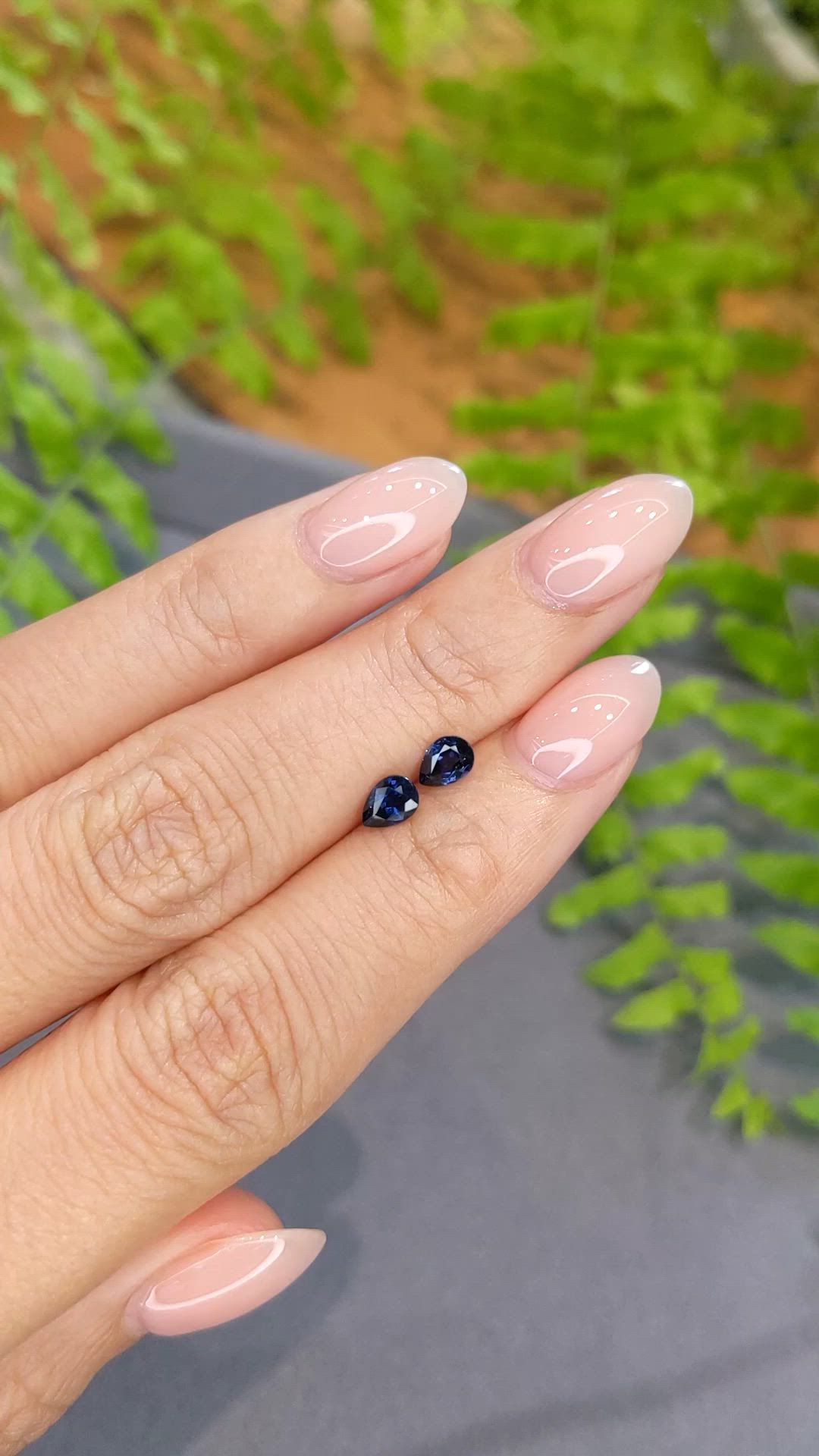 0.96 Ct.Tw.Total Carat Weight Blue Sapphire Pair from Ceylon (Sri Lanka) Size Video