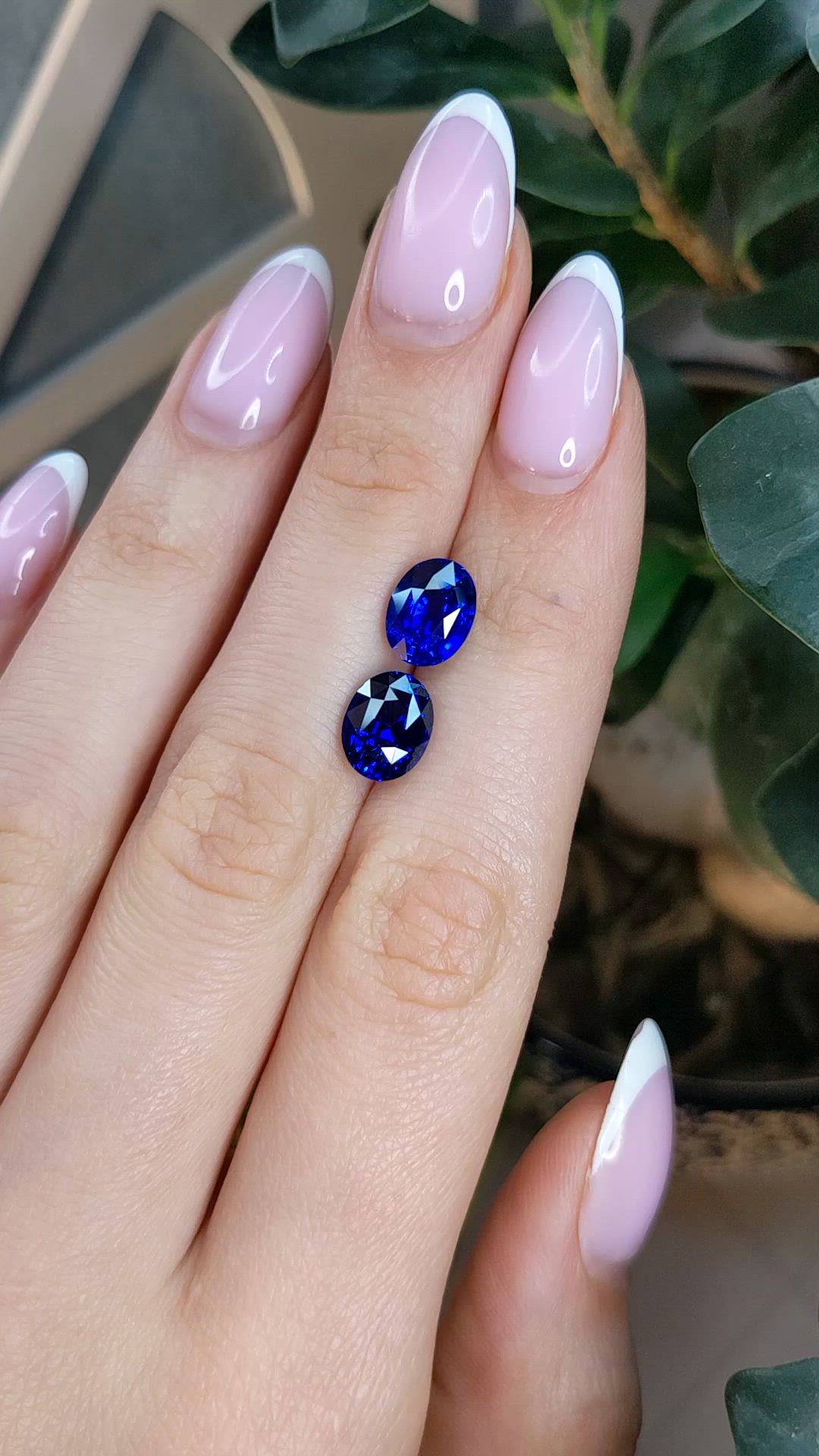 6.00 Ct.Tw.Total Carat Weight Blue Sapphire Pair from Ceylon (Sri Lanka) Size Video