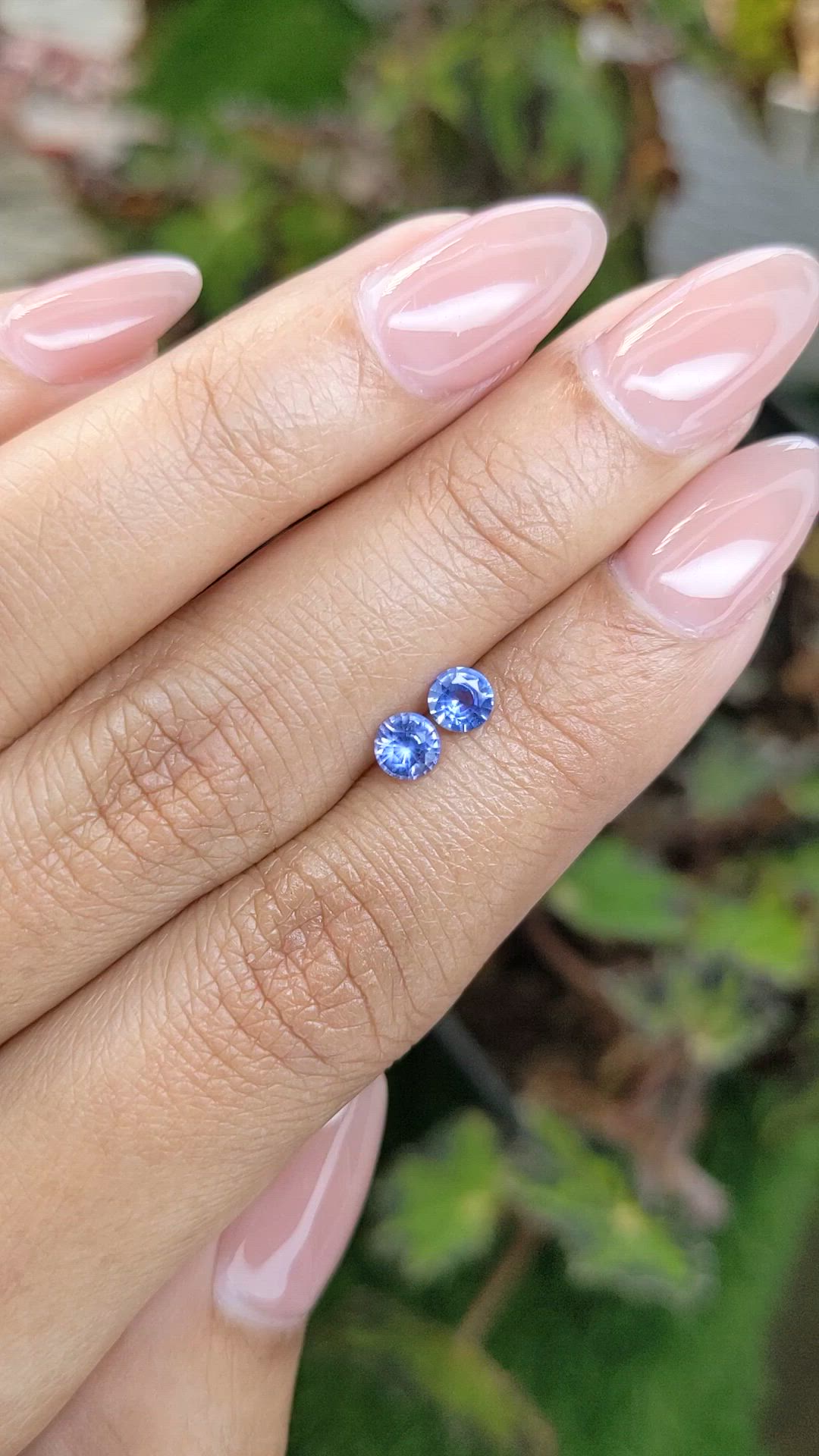 0.66&nbsp;Ct.Tw.Total Carat Weight Blue Sapphire Pair from Ceylon (Sri Lanka) Size Video
