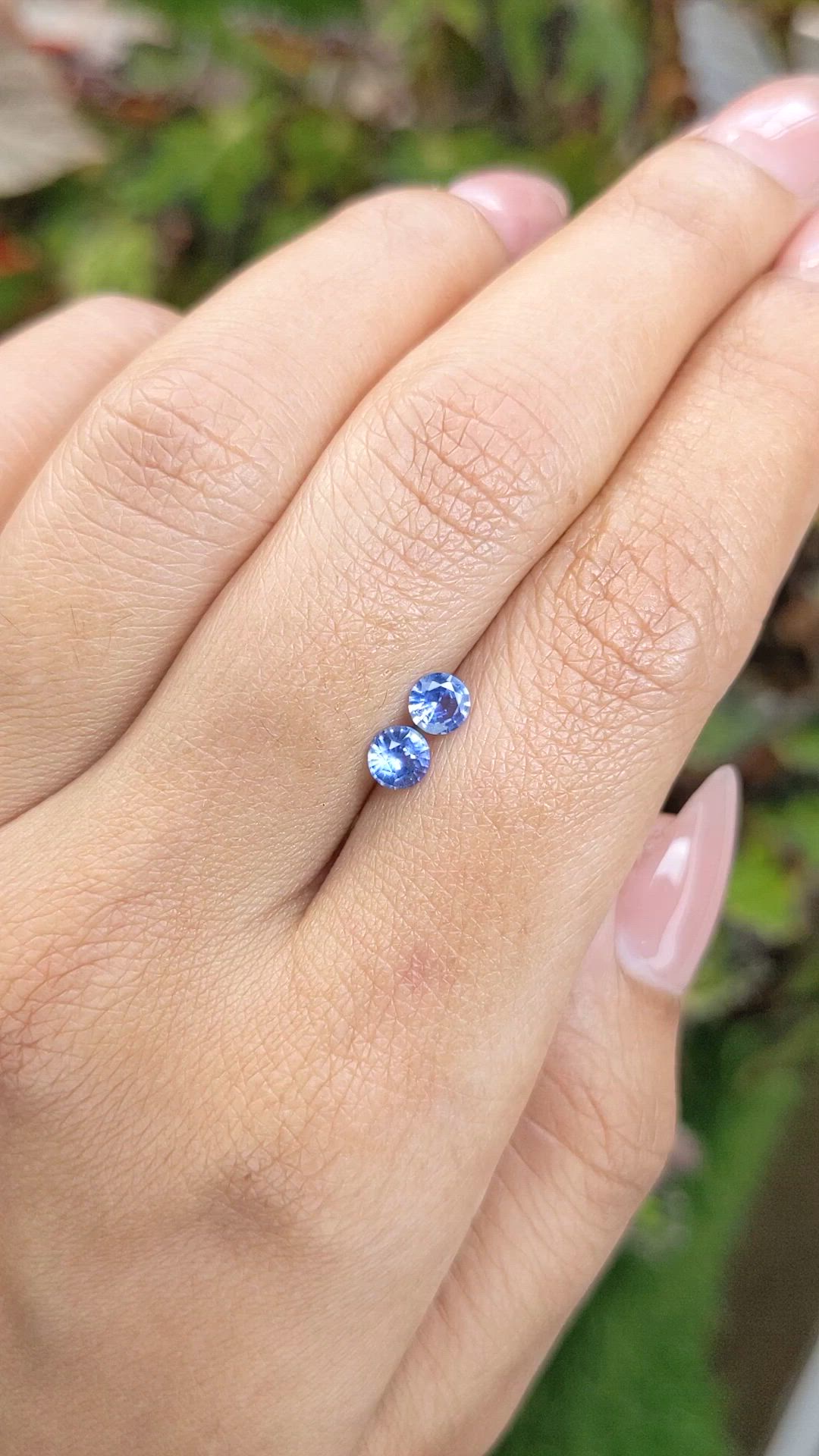 0.66&nbsp;Ct.Tw.Total Carat Weight Blue Sapphire Pair from Ceylon (Sri Lanka) Size Video
