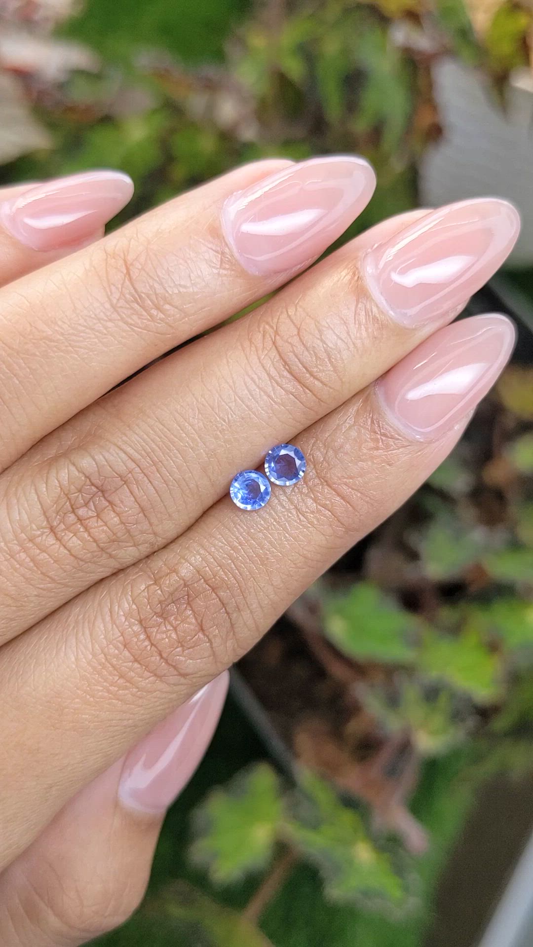 0.60 Ct.Tw.Total Carat Weight Blue Sapphire Pair from Ceylon (Sri Lanka) Size Video