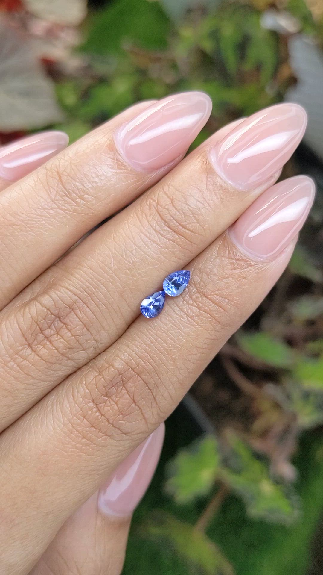 0.71 Ct.Tw.Total Carat Weight Blue Sapphire Pair from Ceylon (Sri Lanka) Size Video