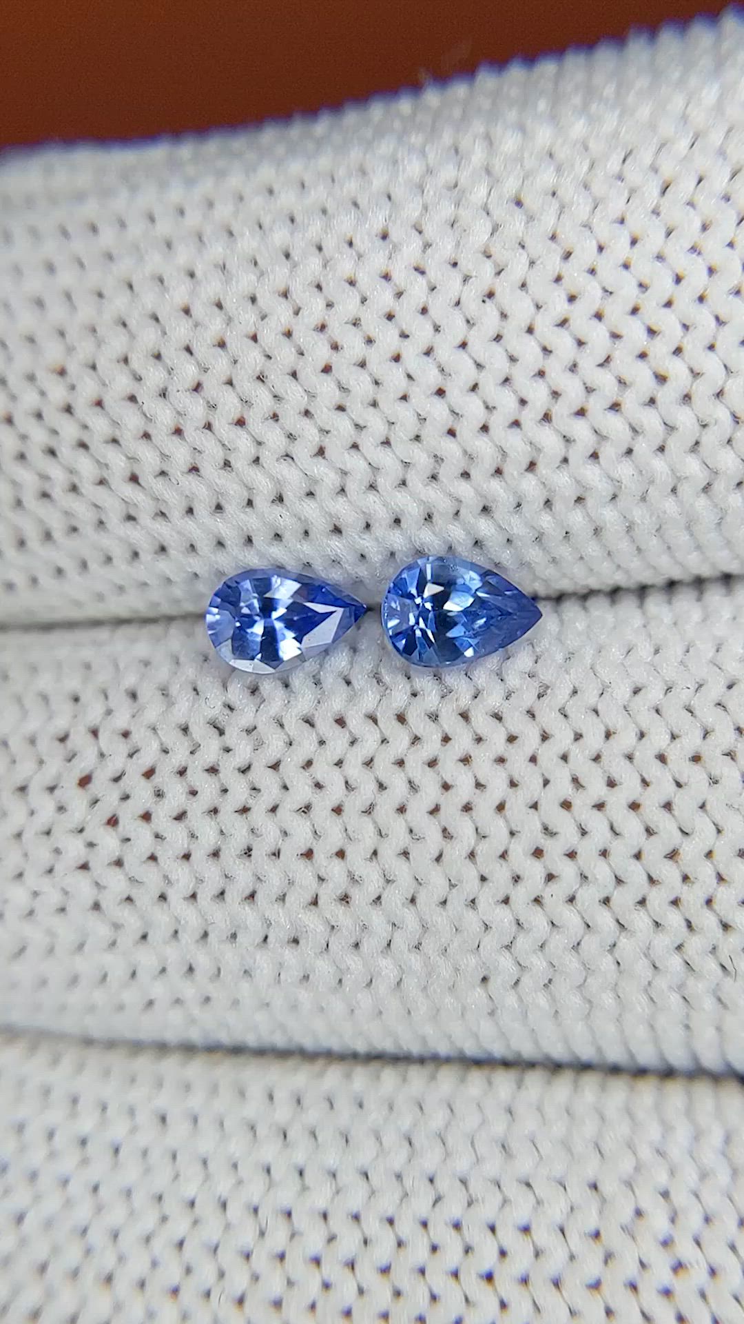0.71 Ct.Tw.Total Carat Weight Blue Sapphire Pair from Ceylon (Sri Lanka) Size Video