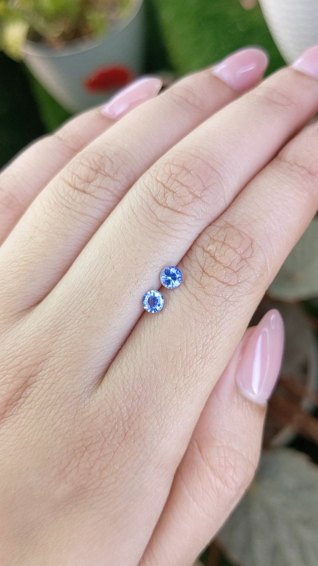 0.59 Ct.Tw.Total Carat Weight Blue Sapphire Pair from Ceylon (Sri Lanka) Size Video