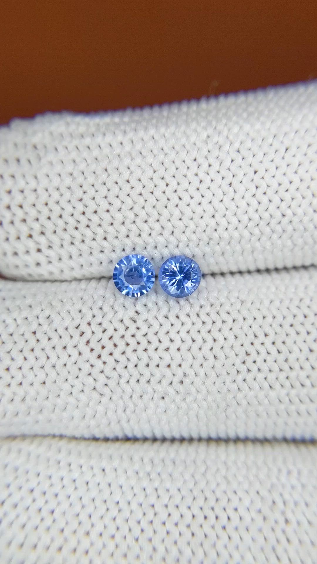 0.59 Ct.Tw.Total Carat Weight Blue Sapphire Pair from Ceylon (Sri Lanka) Size Video