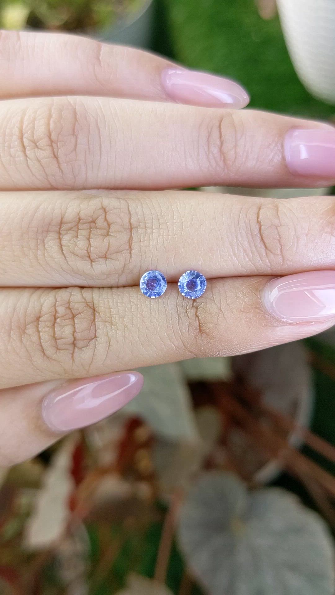 0.71 Ct.Tw.Total Carat Weight Blue Sapphire Pair from Ceylon (Sri Lanka) Size Video