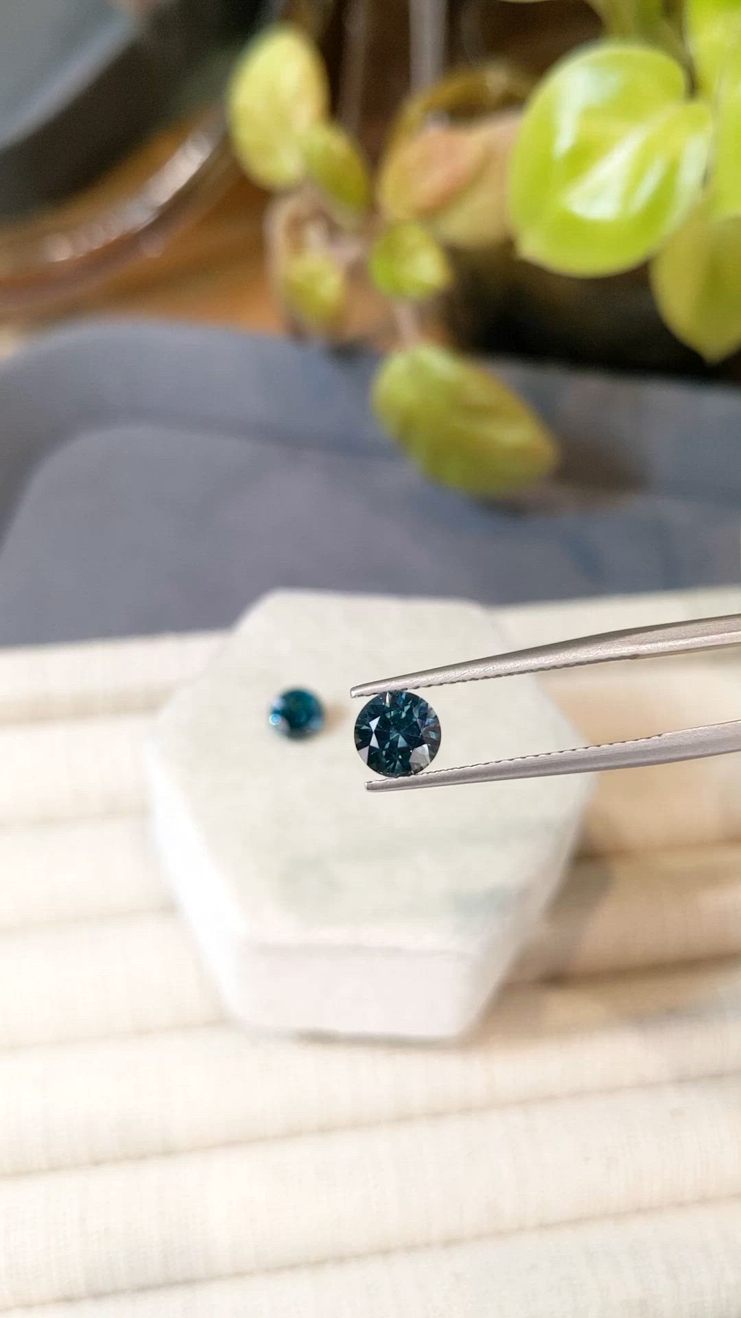 2.37 Ct.Tw.Total Carat Weight Greenish Blue Sapphire Pair from Montana Size Video