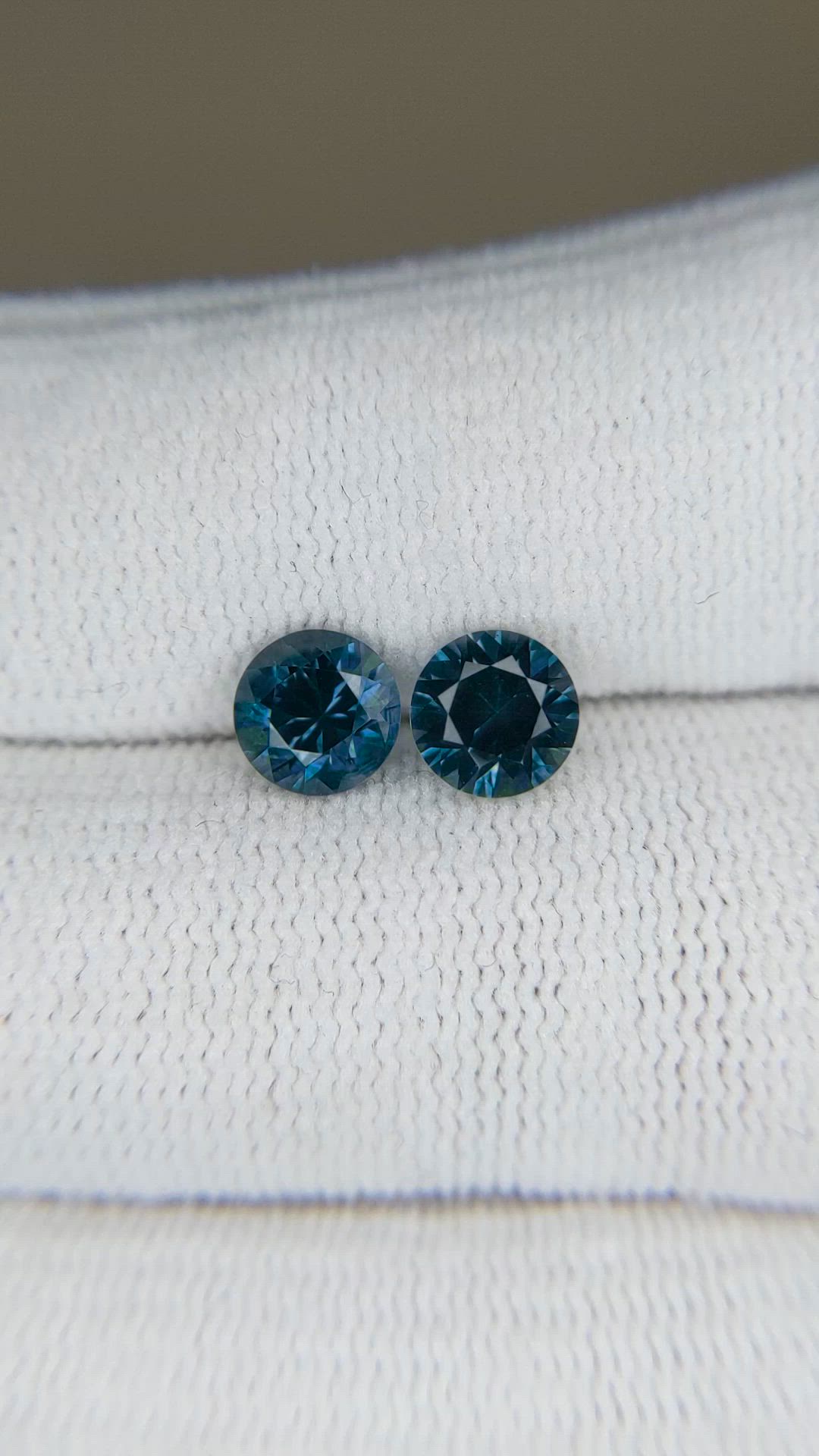 2.37 Ct.Tw.Total Carat Weight Greenish Blue Sapphire Pair from Montana Size Video
