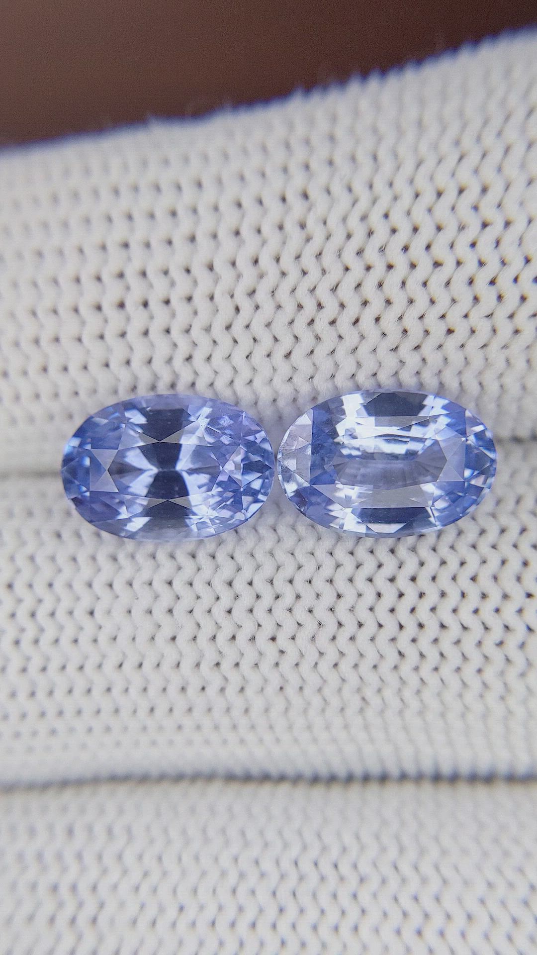 6.58 Ct.Tw.Total Carat Weight Blue Sapphire Pair from Ceylon (Sri Lanka) Size Video
