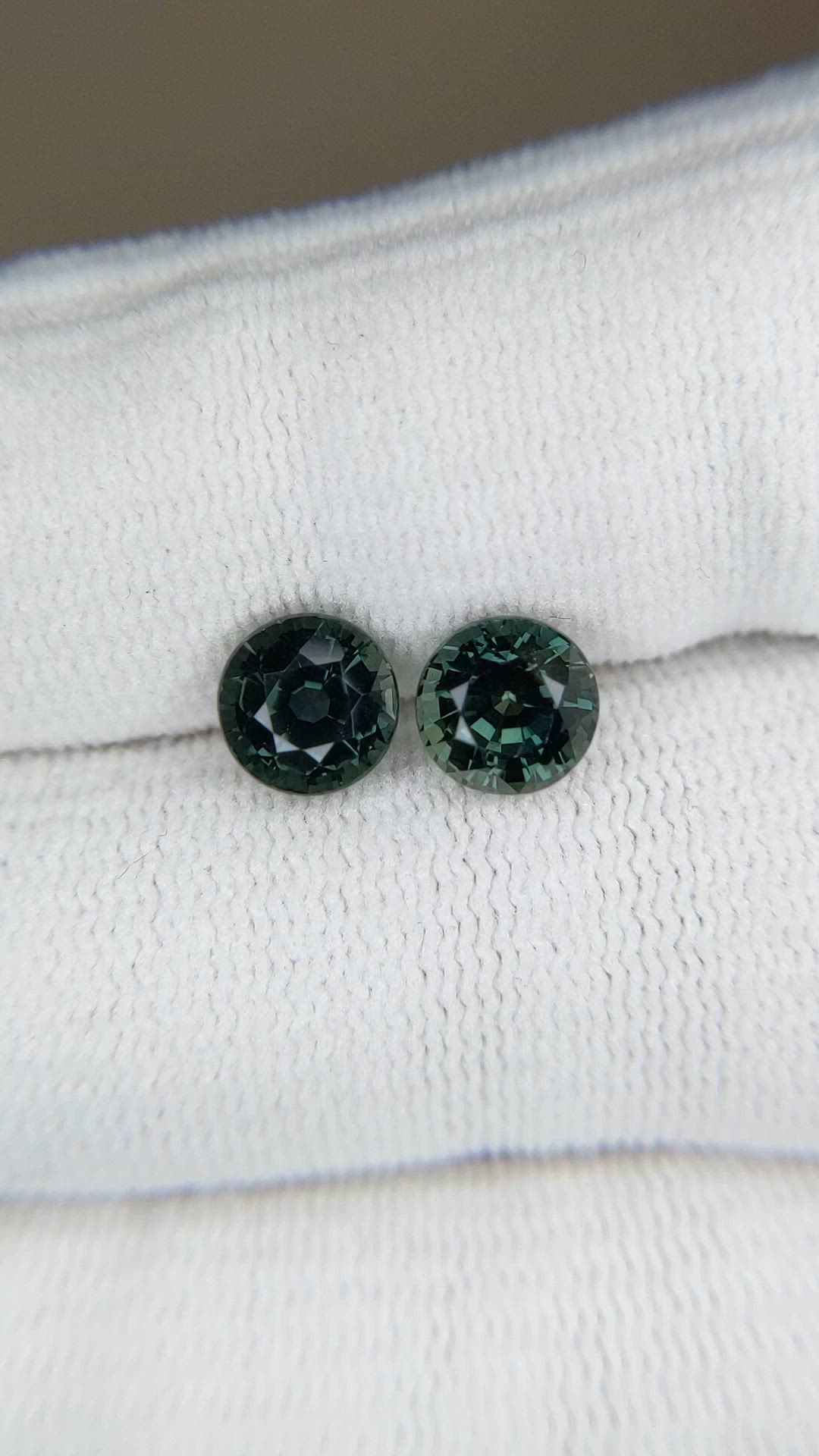 3.30 Ct.Tw.Total Carat Weight Green Sapphire Pair from Ceylon (Sri Lanka) Size Video