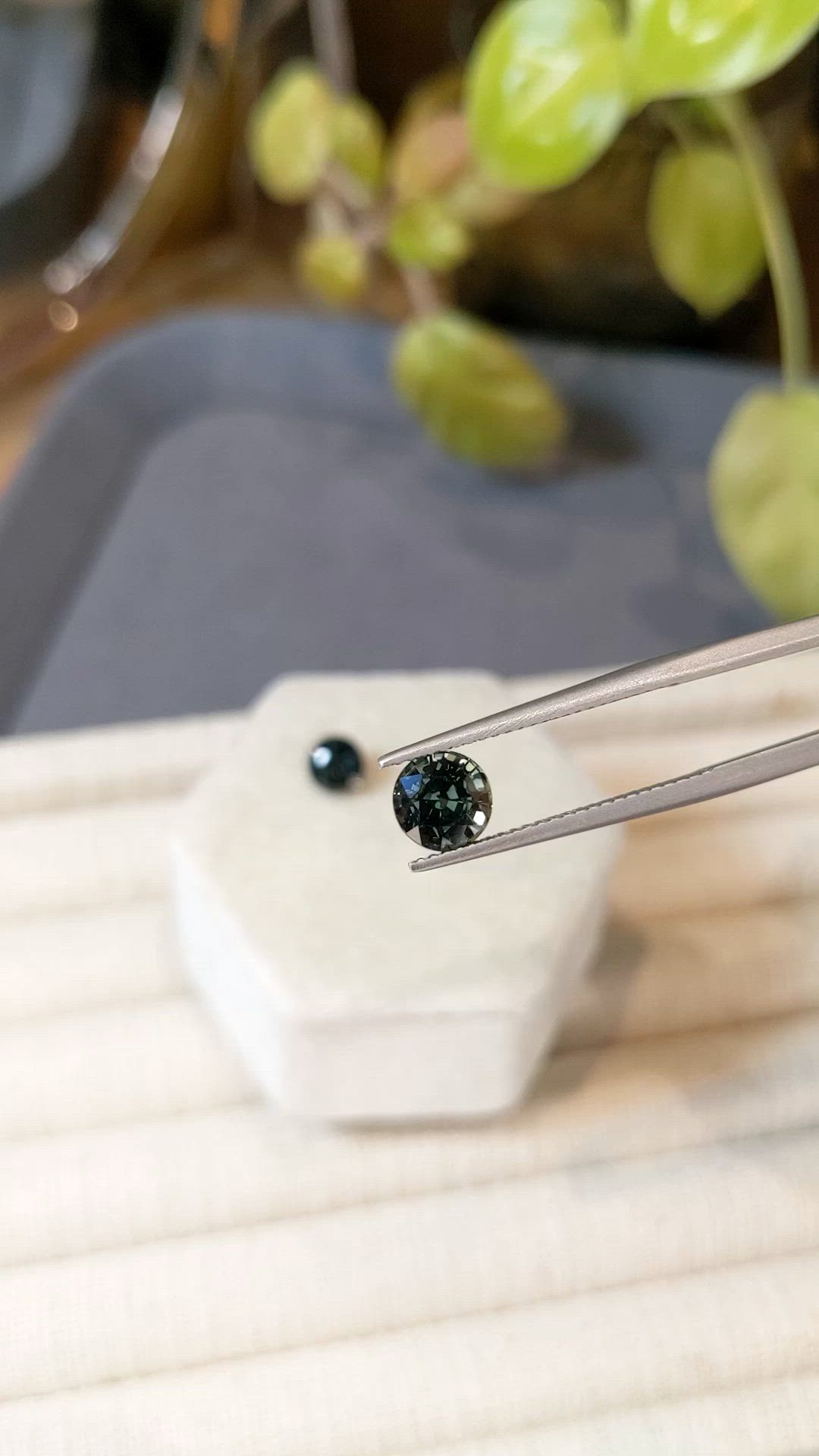 3.30 Ct.Tw.Total Carat Weight Green Sapphire Pair from Ceylon (Sri Lanka) Size Video