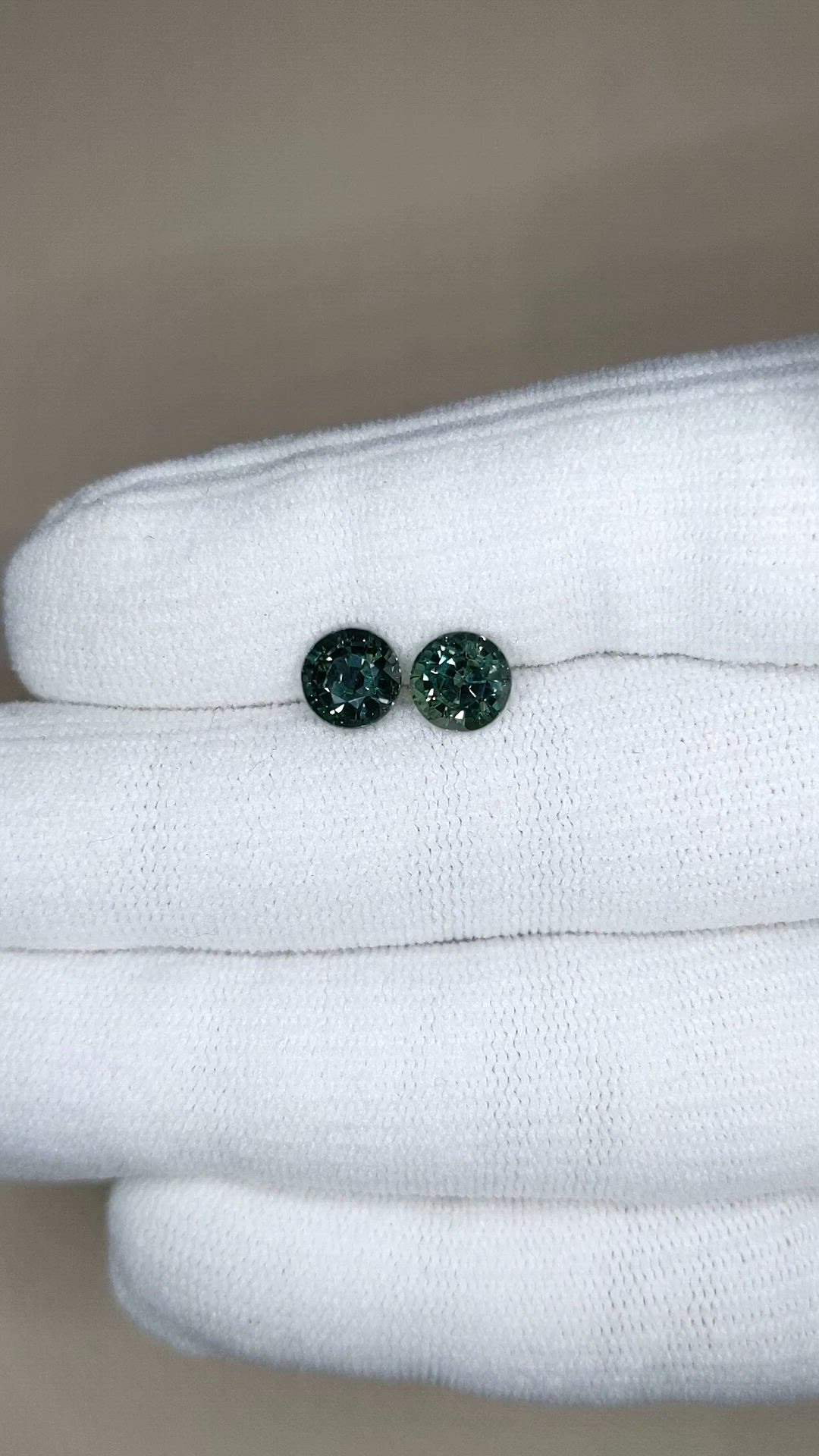 3.30 Ct.Tw.Total Carat Weight Green Sapphire Pair from Ceylon (Sri Lanka) Size Video