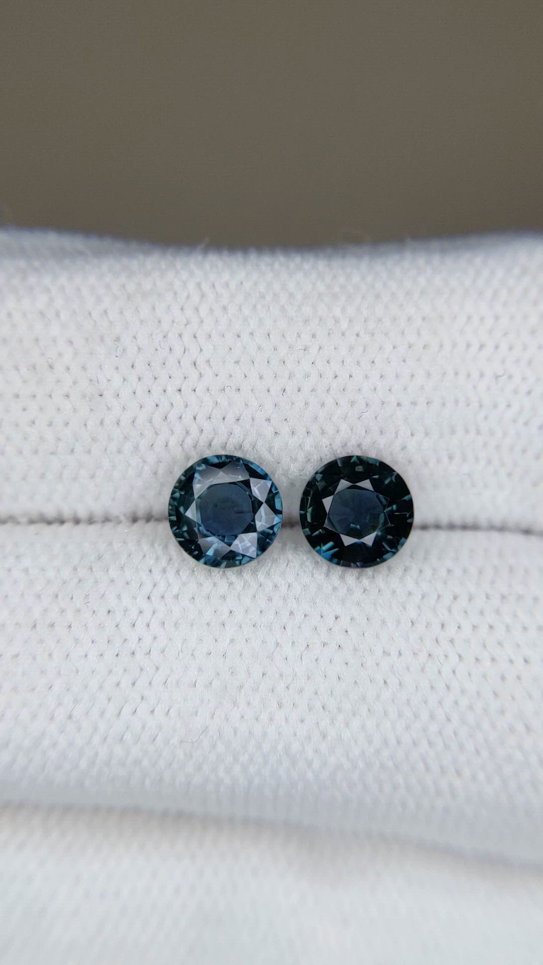 2.13 Ct.Tw.Total Carat Weight Bluish Green Sapphire Pair from Ceylon (Sri Lanka) Size Video
