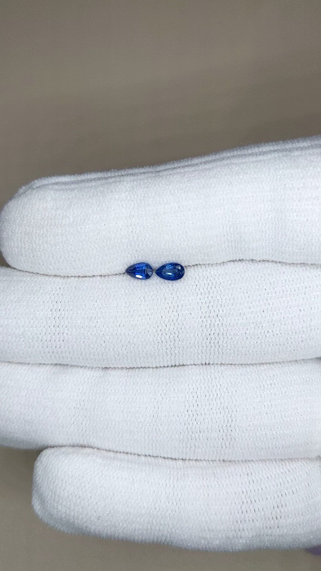 0.46 Ct.Tw.Total Carat Weight Blue Sapphire Pair from Ceylon (Sri Lanka) Size Video