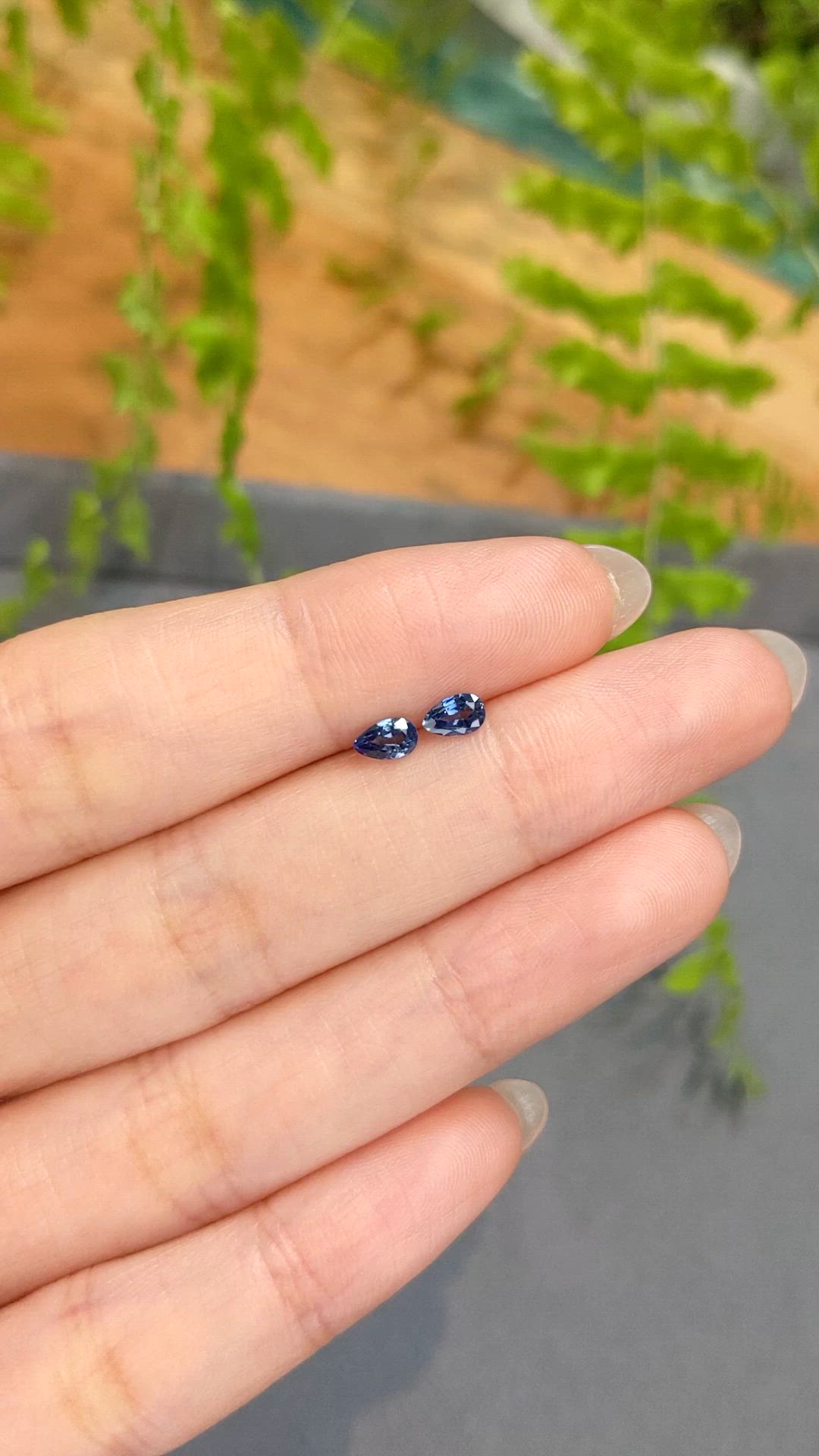 0.59 Ct.Tw.Total Carat Weight Blue Sapphire Pair from Australia Size Video