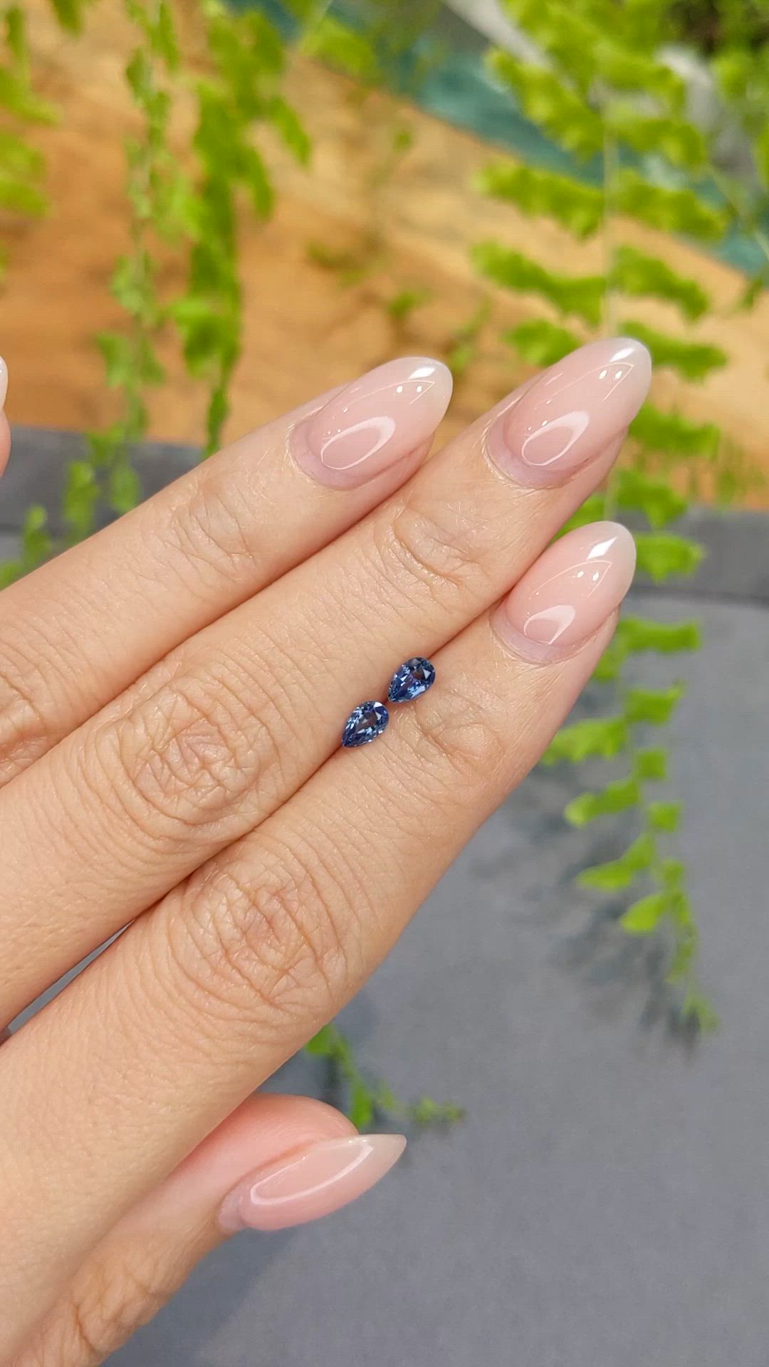 0.59 Ct.Tw.Total Carat Weight Blue Sapphire Pair from Australia Size Video