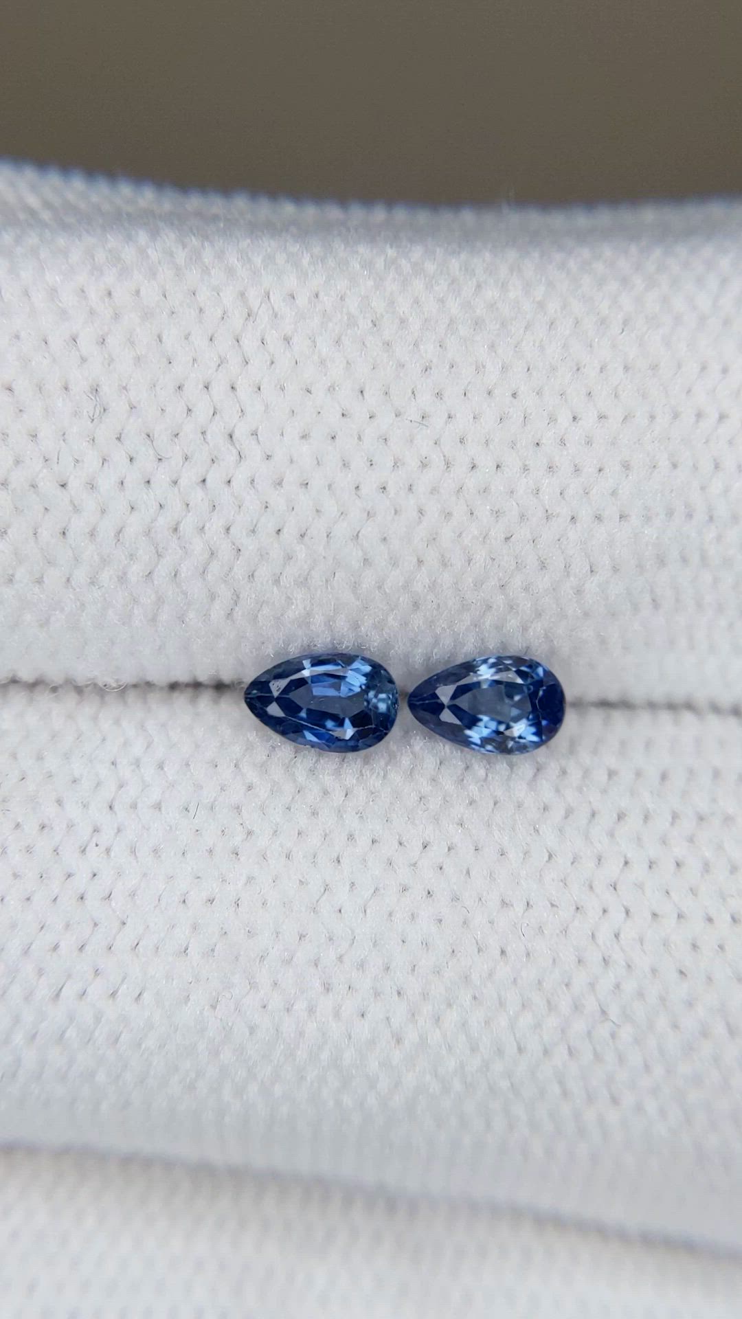 0.59 Ct.Tw.Total Carat Weight Blue Sapphire Pair from Australia Size Video