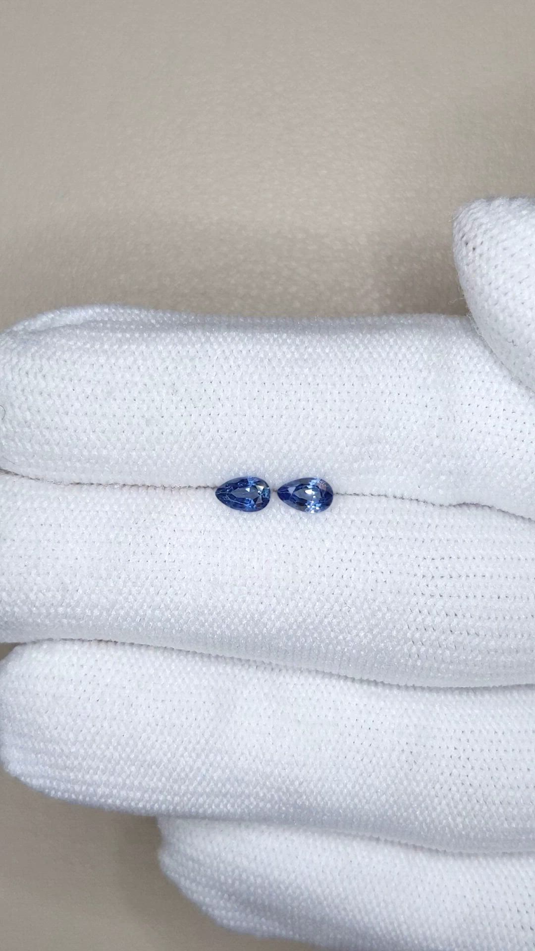 0.59 Ct.Tw.Total Carat Weight Blue Sapphire Pair from Australia Size Video