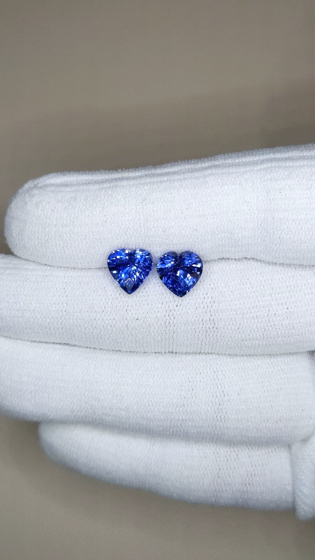 4.29 Ct.Tw.Total Carat Weight Blue Sapphire Pair from Ceylon (Sri Lanka) Size Video