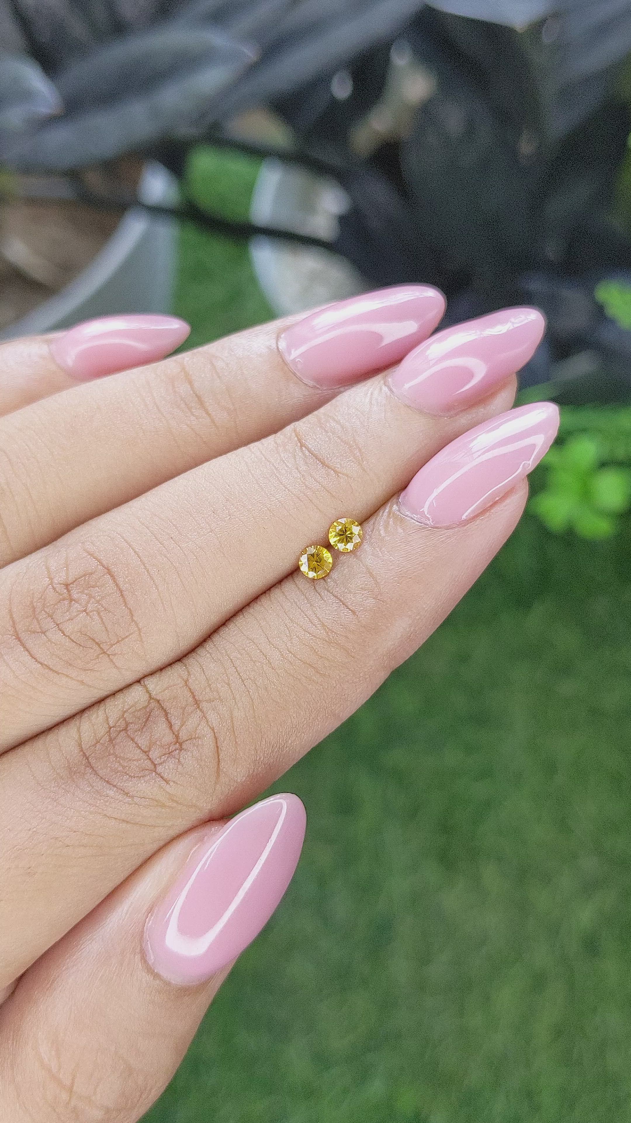 0.30 Ct.Tw.Total Carat Weight Yellow Sapphire Pair from Ceylon (Sri Lanka) Size Video