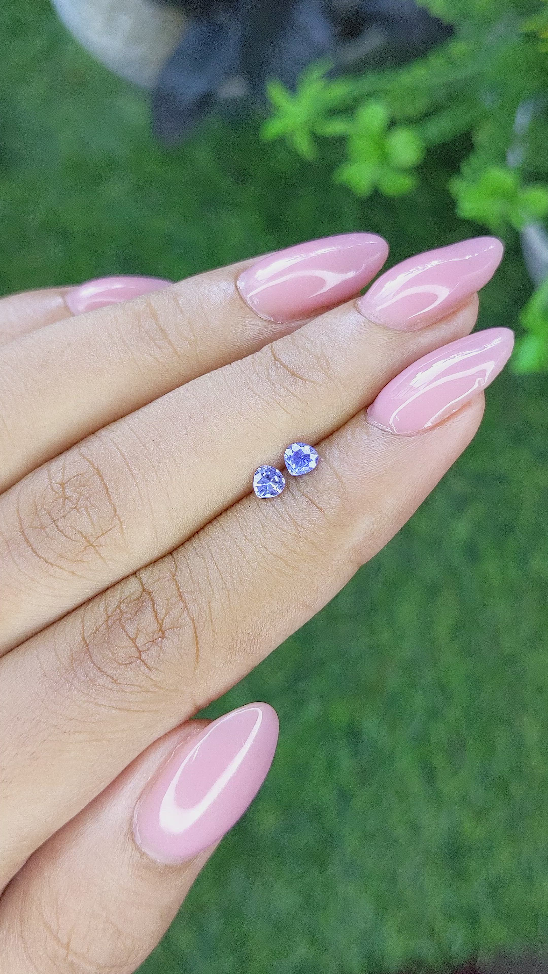 0.41&nbsp;Ct.Tw.Total Carat Weight Blue Sapphire Pair from Ceylon (Sri Lanka) Size Video