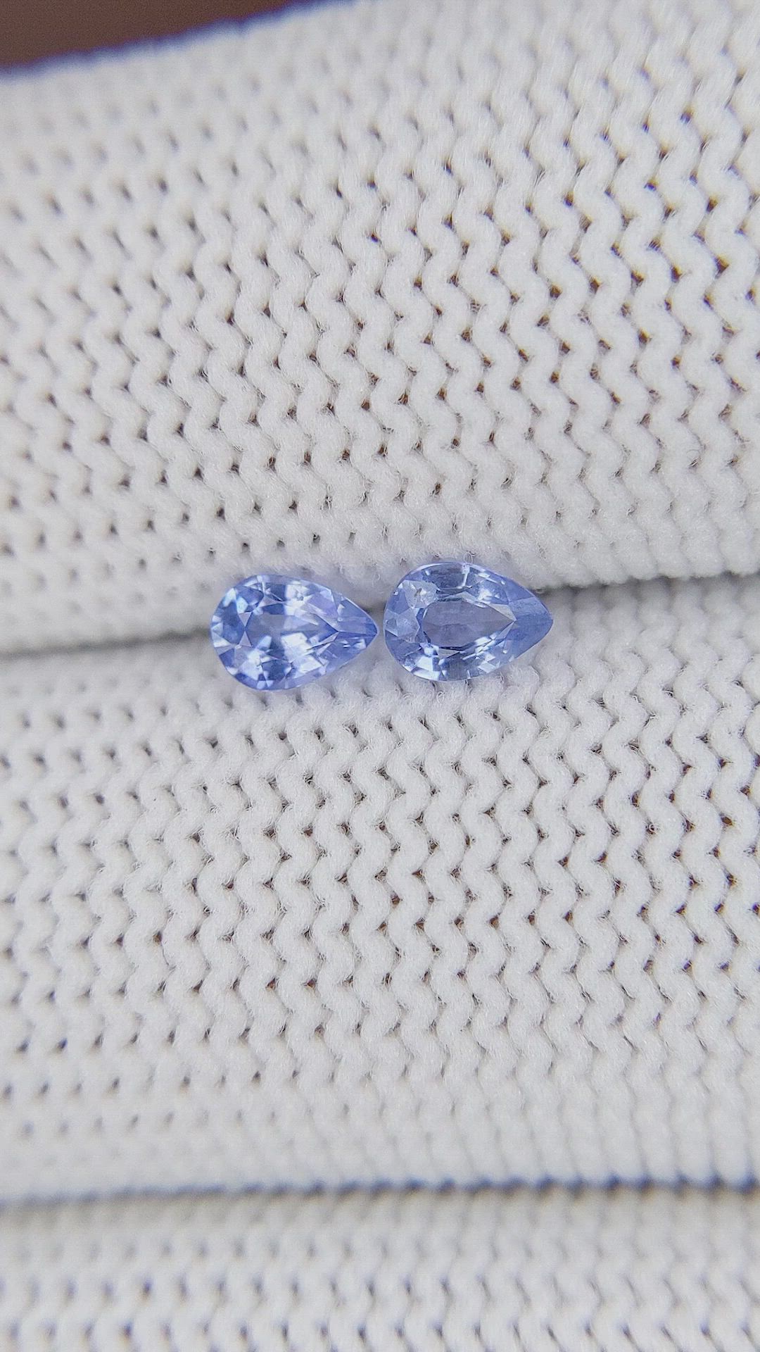 0.51 Ct.Tw.Total Carat Weight Blue Sapphire Pair from Ceylon (Sri Lanka) Size Video